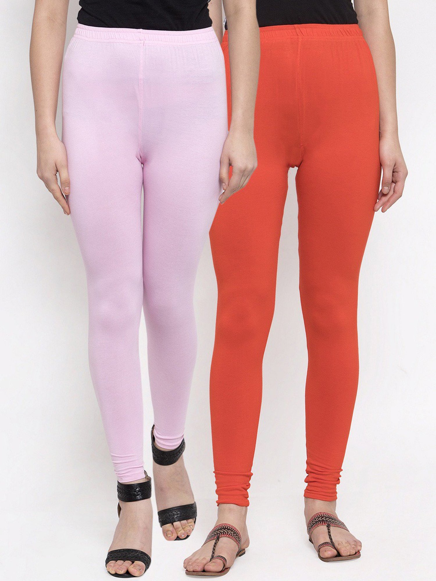 Buy TAG 7 Blue & Orange Cotton Leggings - Pack Of 2 for Women Online @ Tata  CLiQ
