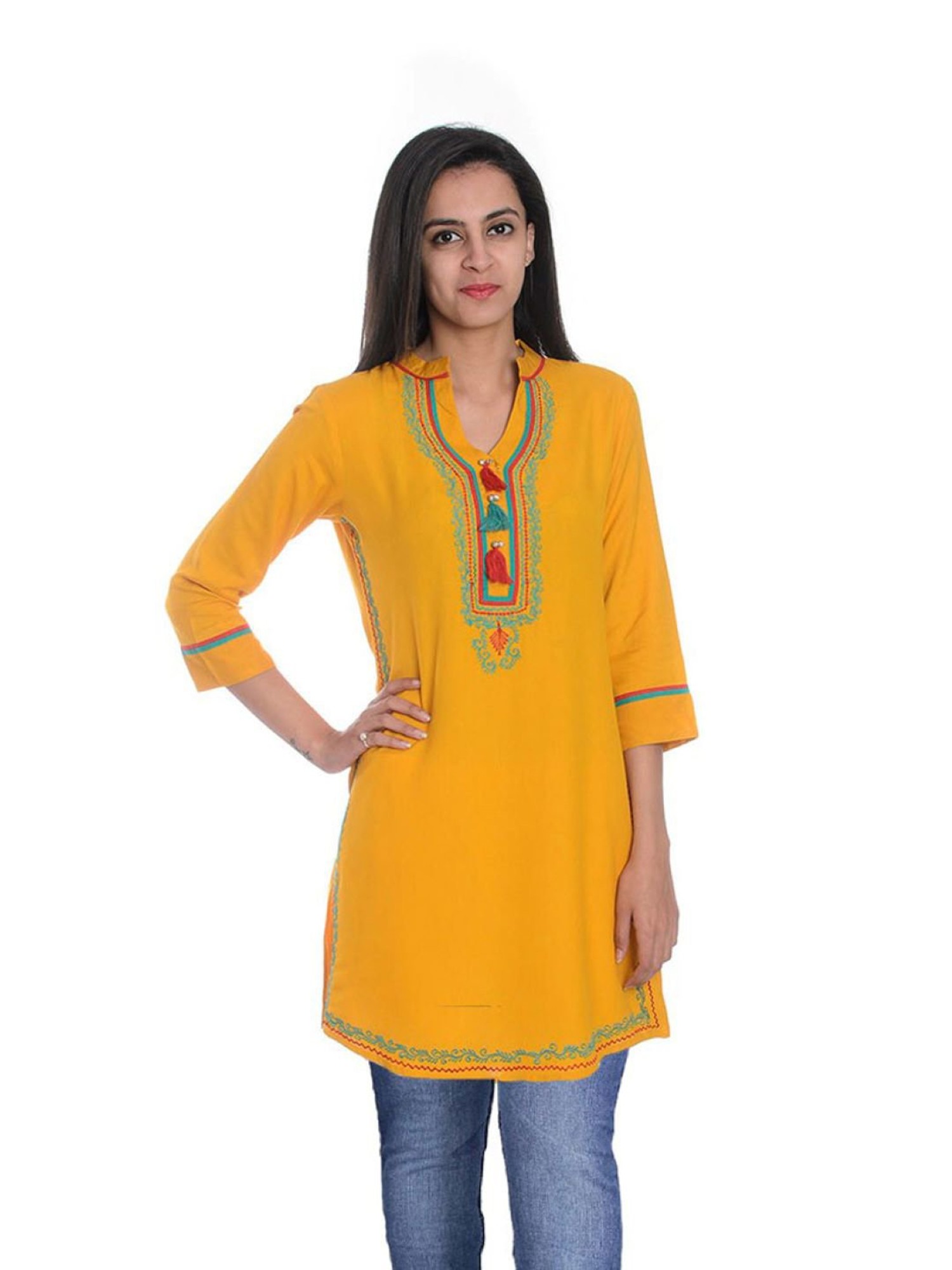 Buy Aarika Womens Yellow Color Cotton Kurti Online In India At Discounted  Prices