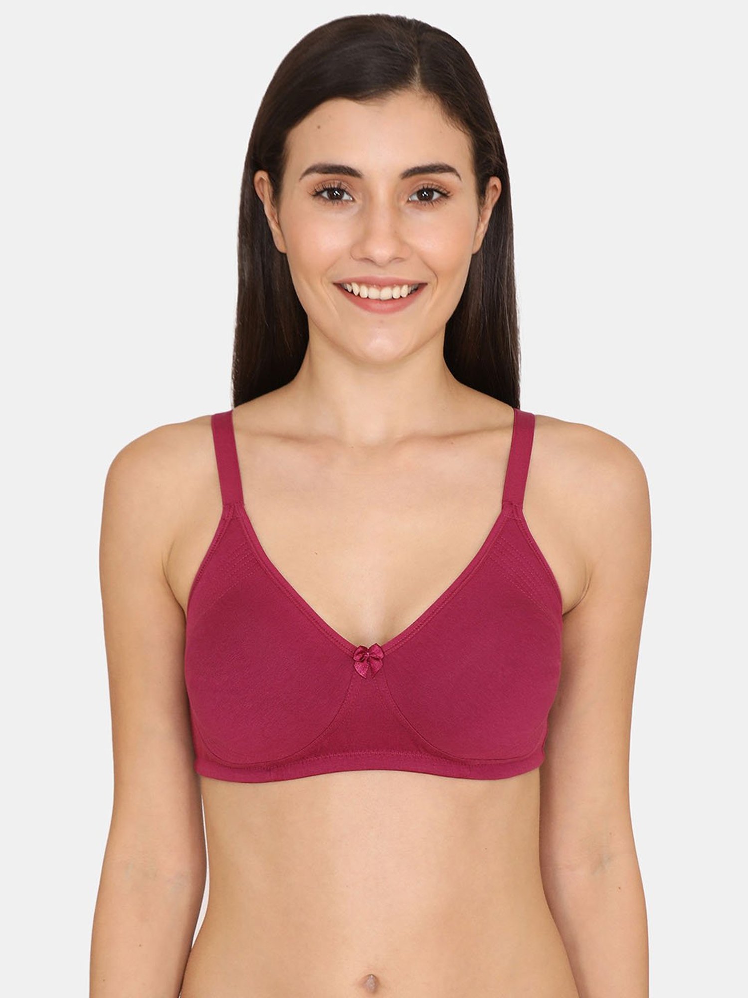 Buy Rosaline by Zivame Pink & White Non Wired Non Padded T Shirt Bra for  Women Online @ Tata CLiQ