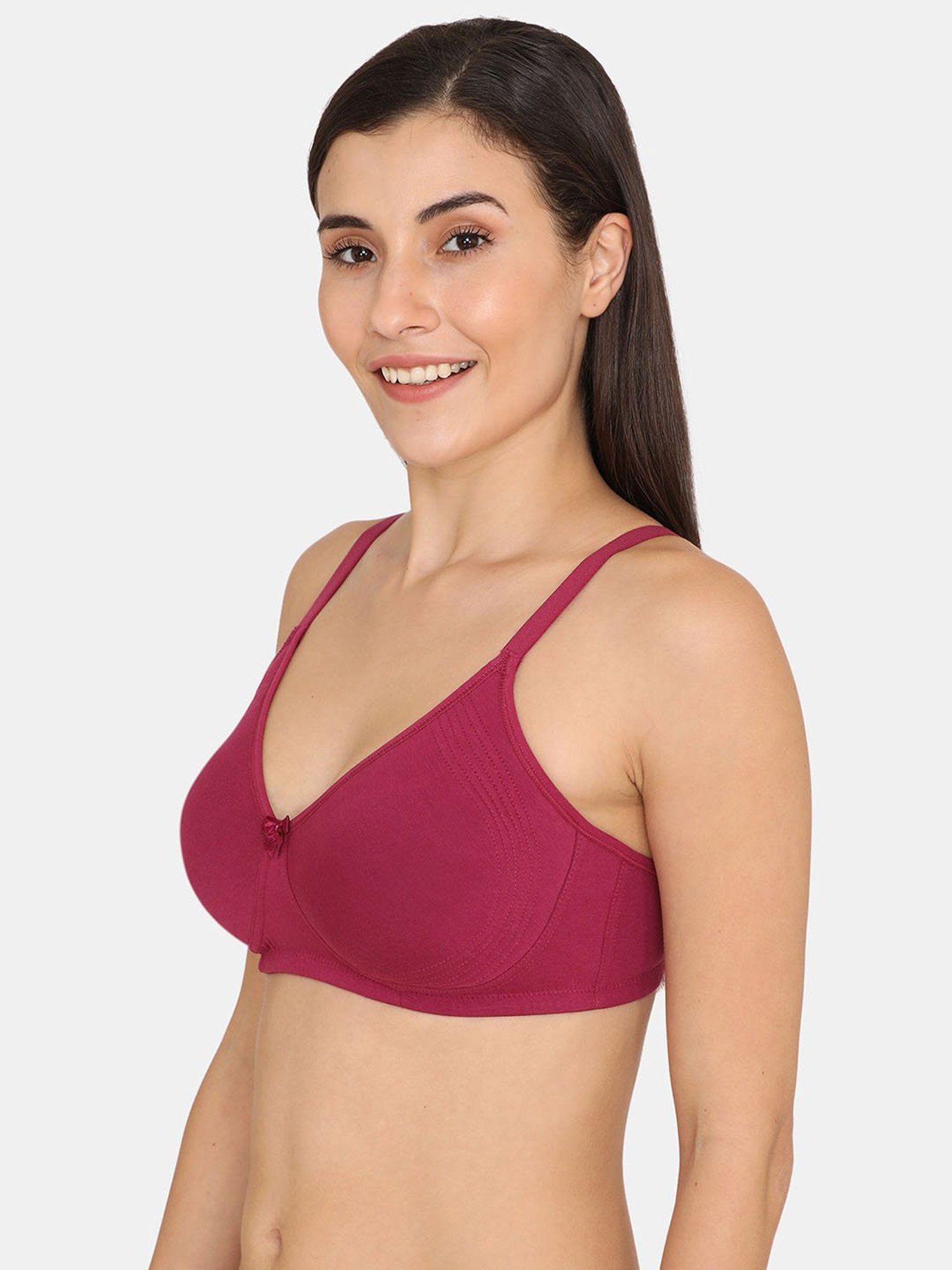 Rosaline by Zivame Salmon Rose Non Wired Non Padded Seamless Bra