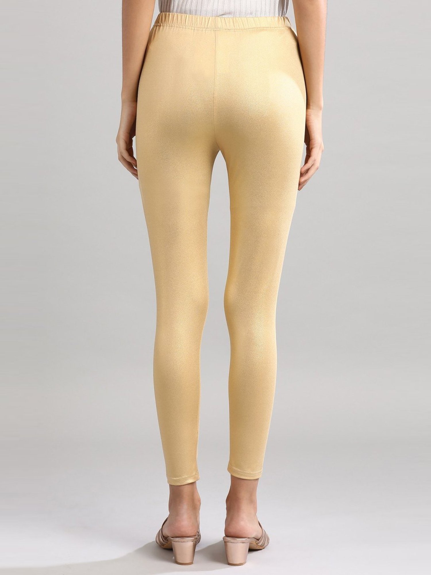 Aurelia- Red and Gold Metallic  Leggings for Sale by adel8ide