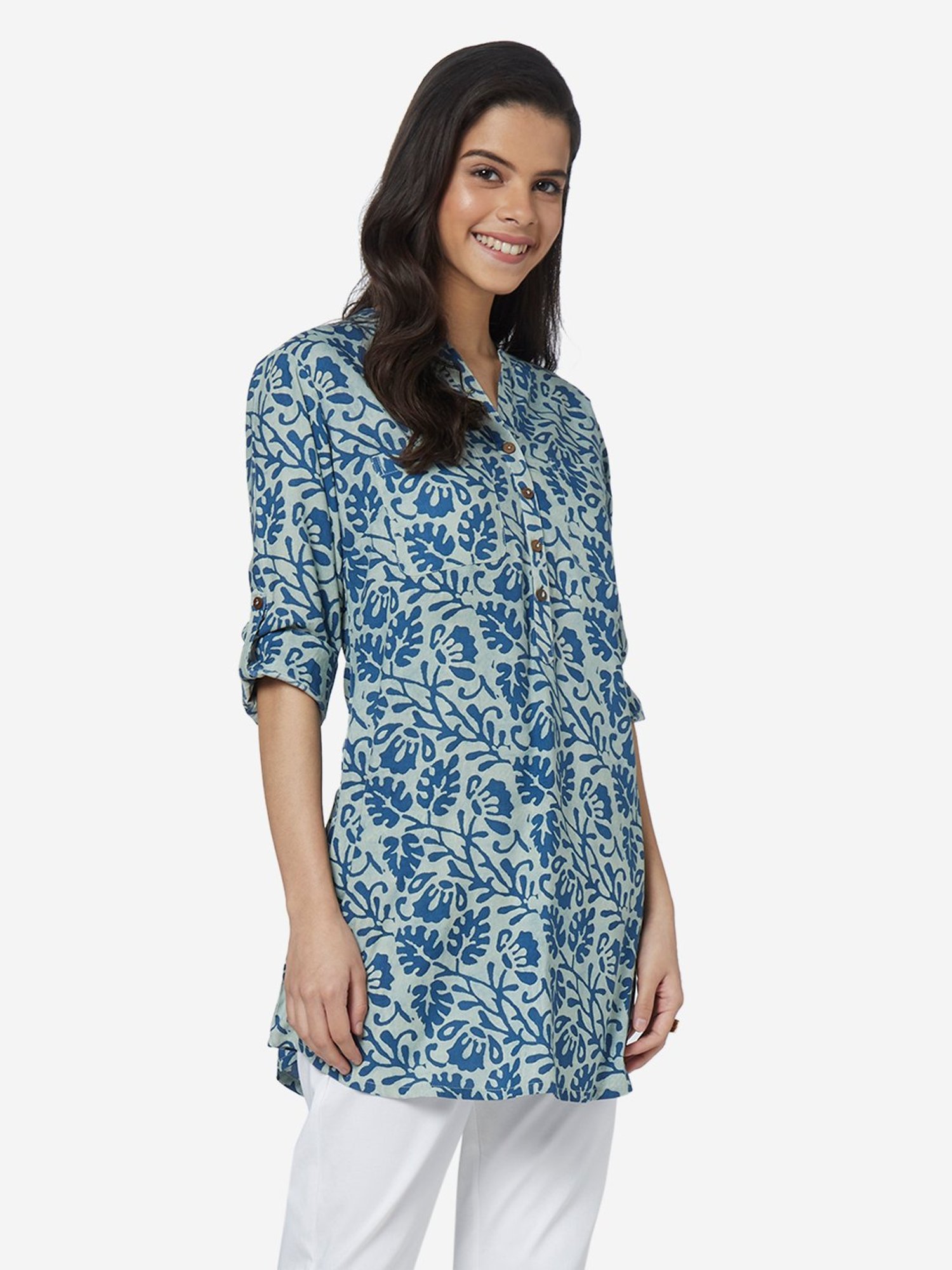 Buy Utsa by Westside Magenta Floral Embroidered Kurti for Online @ Tata CLiQ