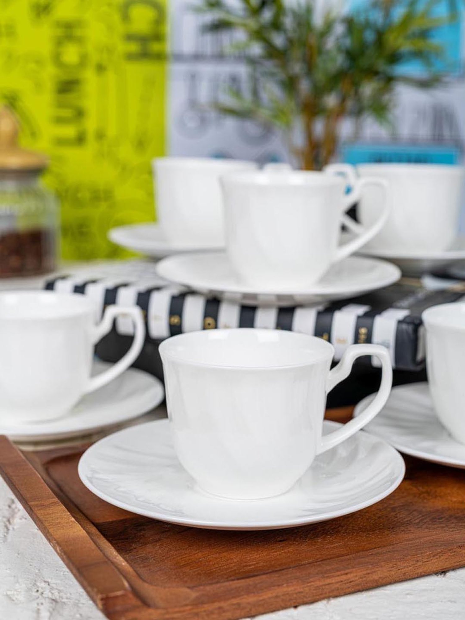 Goodhomes Bone China Tea / Coffee Cup Saucer (Set of 6pcs Cup & 6pcs S –  GOOD HOMES