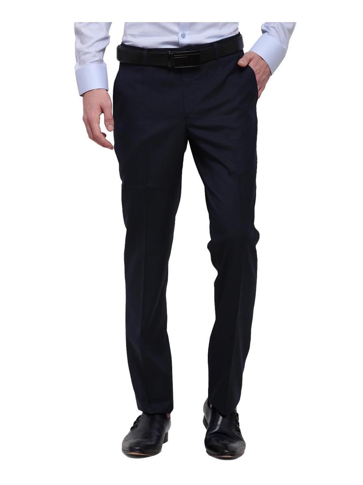 Buy Metal Navy Slim Fit Trousers for Men Online  Tata CLiQ