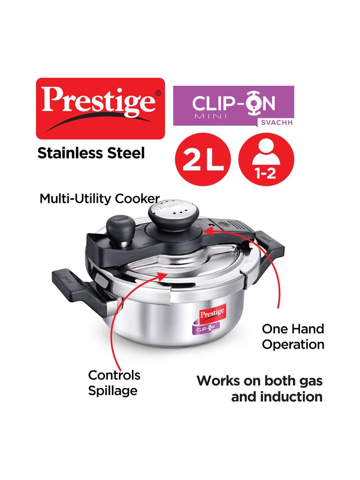 Prestige clip on 2 best sale litre price