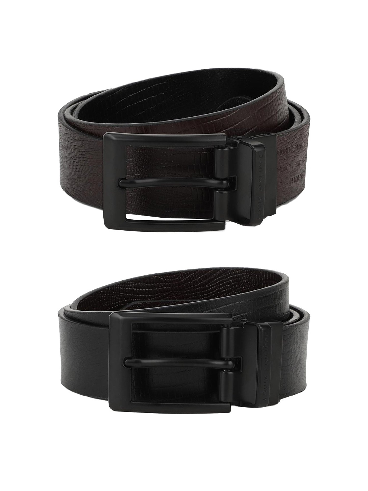 Buy Louis Philippe Black Textured Reversible Belt for Men at Best Price @  Tata CLiQ