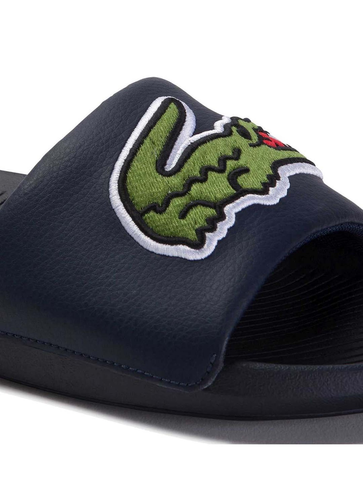 Buy Lacoste Navy Croco Synthetic And PU Slides for Men Online