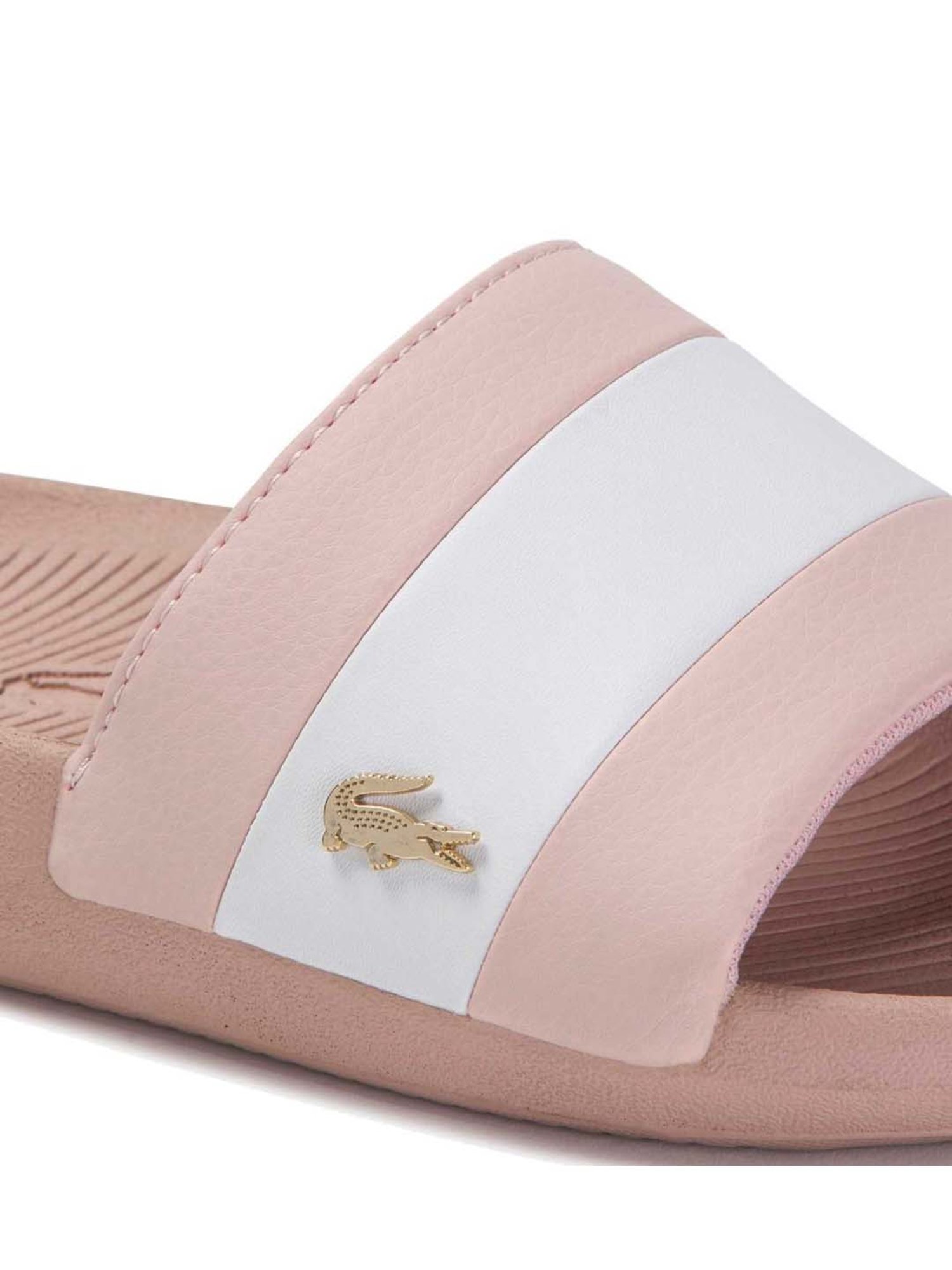 Lacoste croco slides online women's pink