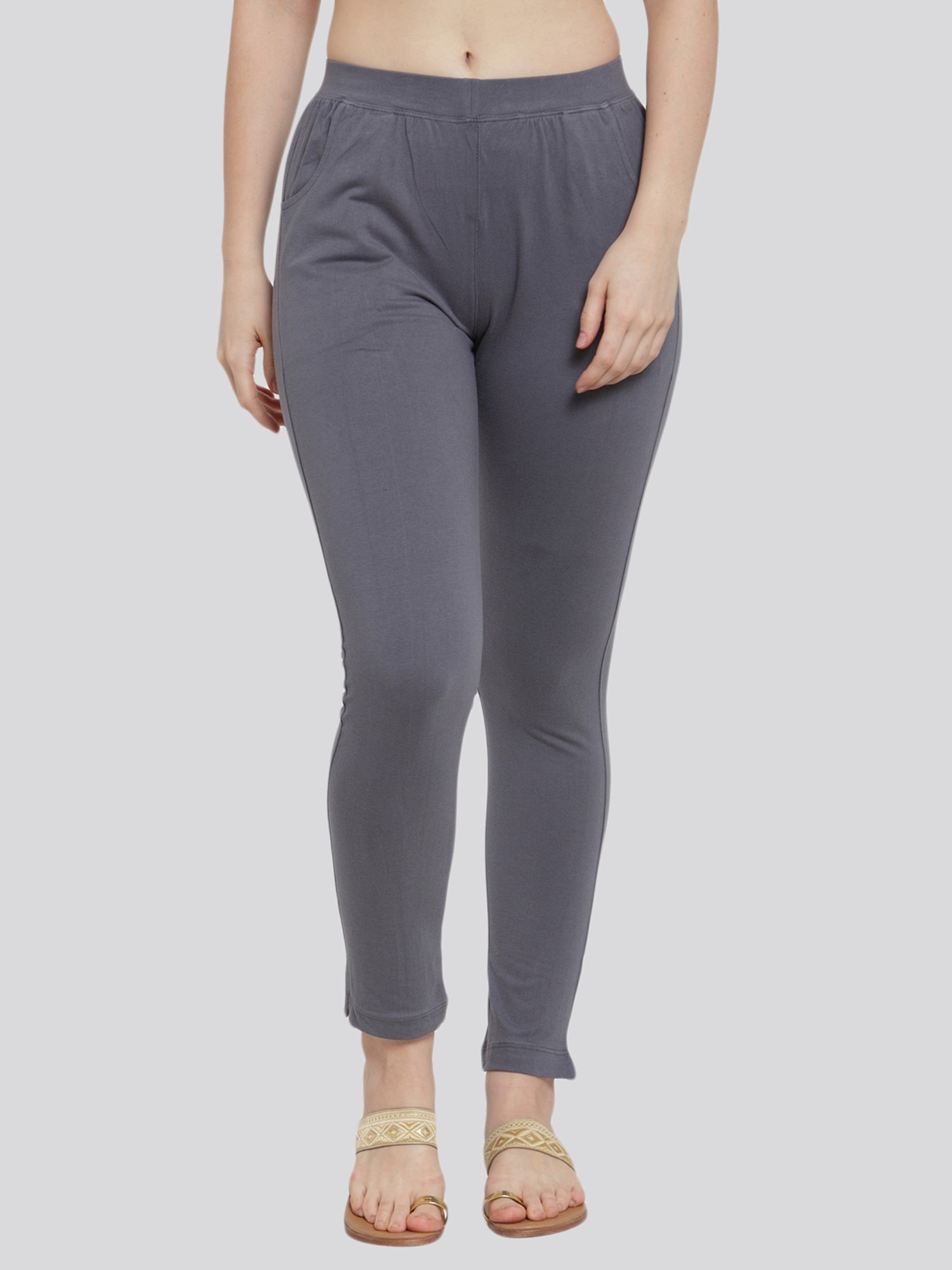 Buy TAG 7 Grey Cotton Leggings for Women Online @ Tata CLiQ