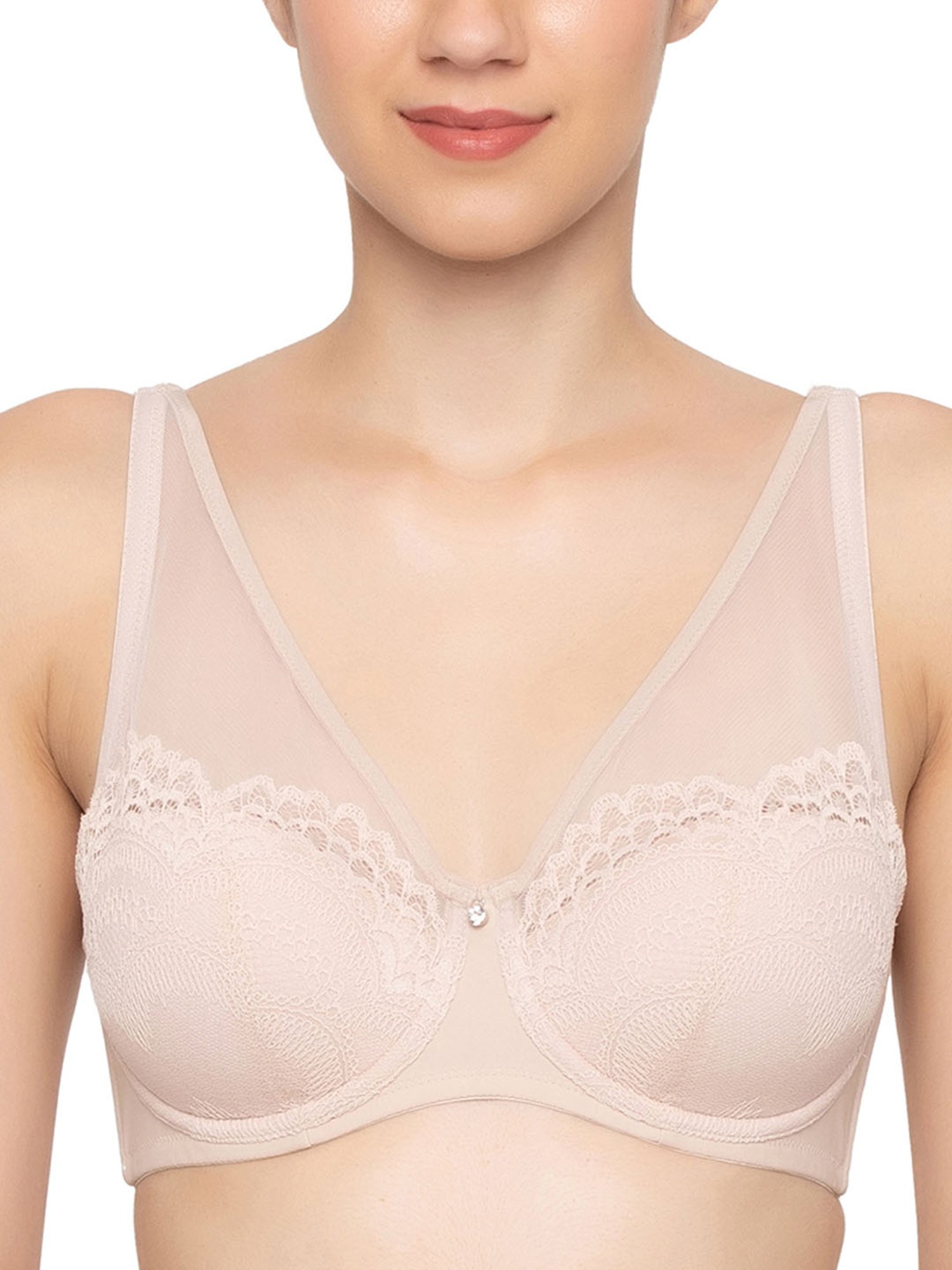 Buy Triumph Beauty Full Lacy Padded Under Wired Seamless T-Shirt Bra for  Women Online @ Tata CLiQ