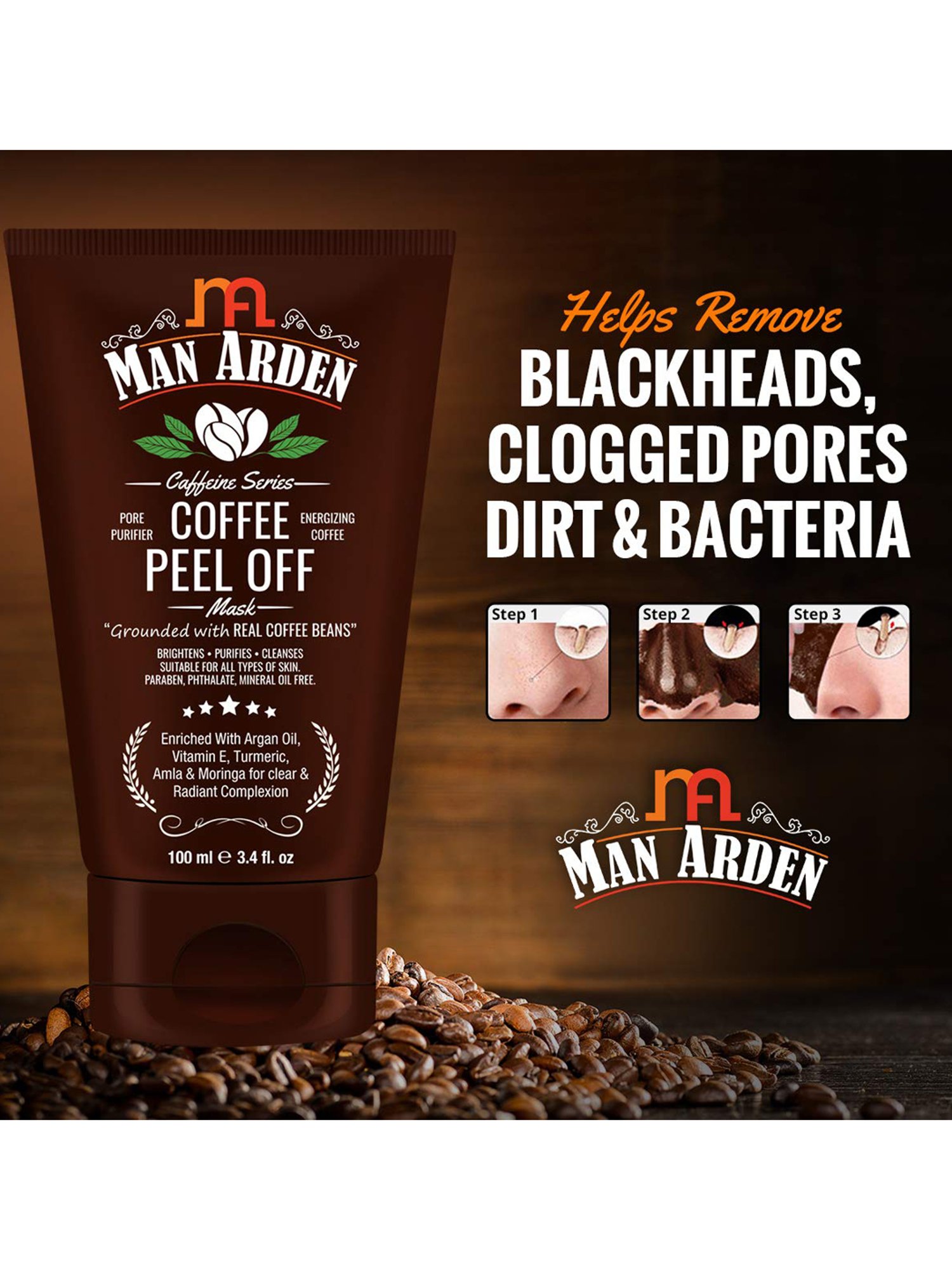 man arden peel off mask