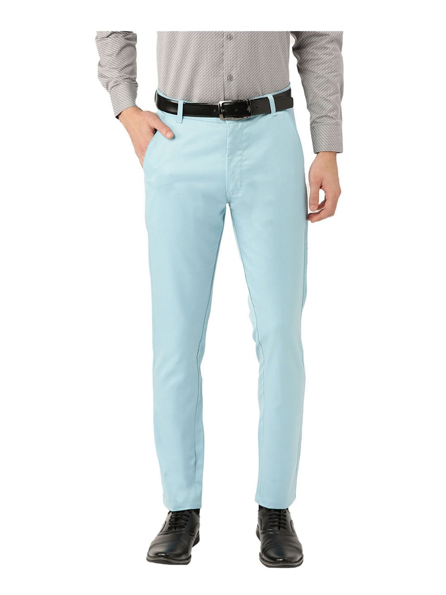BOSS - Micro-pattern formal trousers in a cotton blend