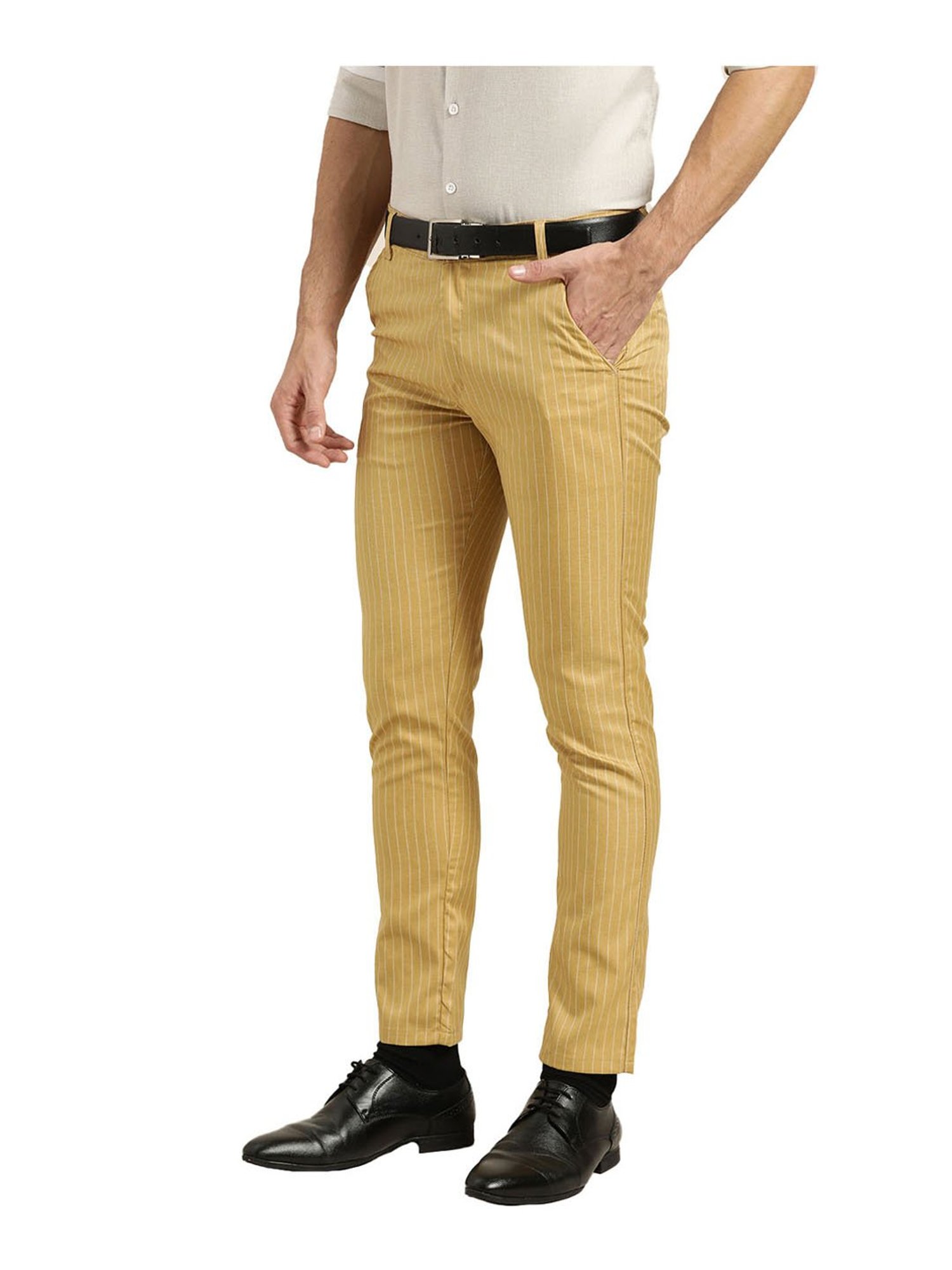 Buy Rosatro Men's Cotton Outdoors Cargo Pants Formal Solid Stretch Fit  Business Trouser (Khaki-1,29) at Amazon.in