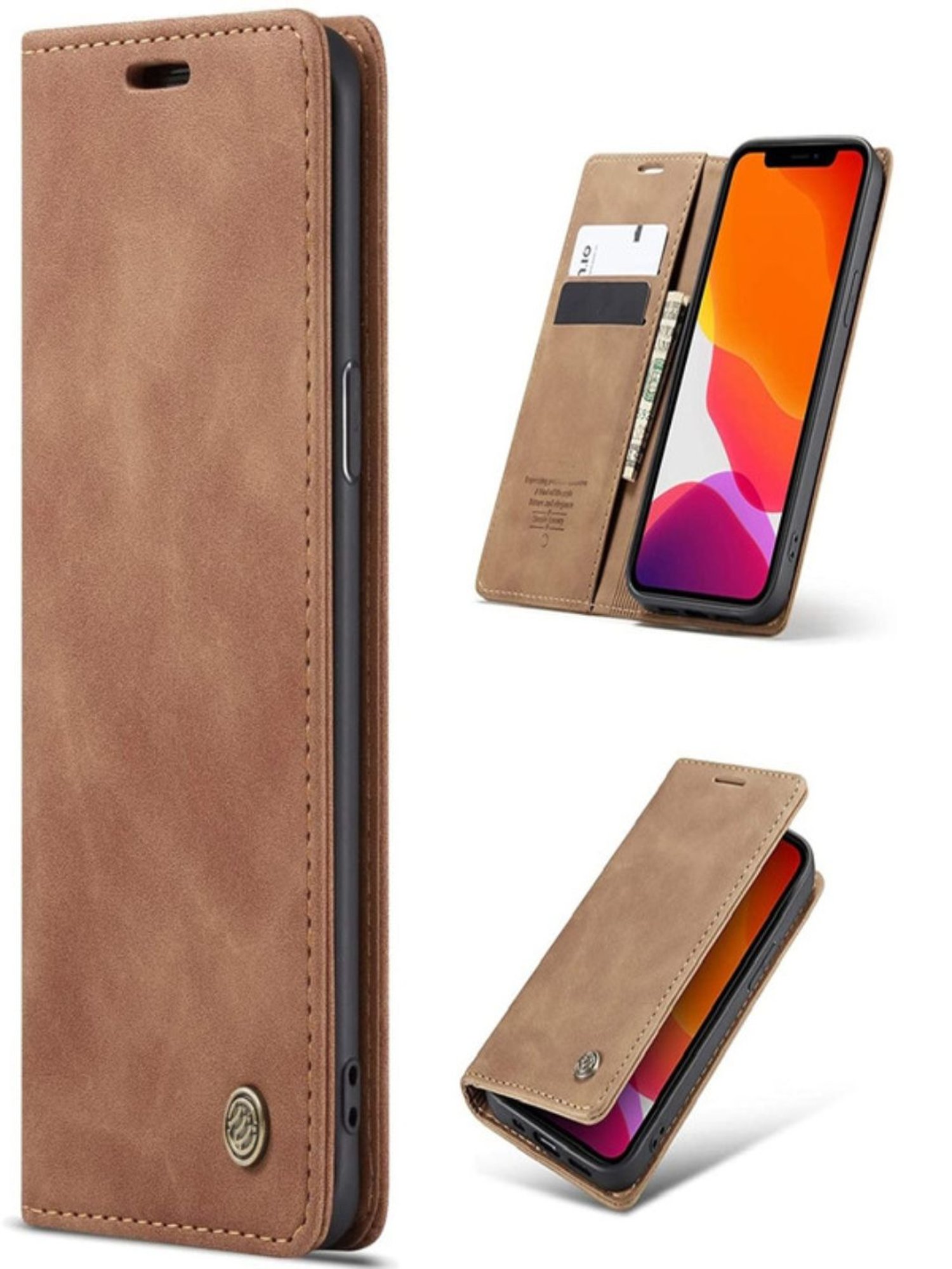 Buy Slugabed Flip Cover Back Case for Apple iPhone 11, Leather Finish, Inbuilt Stand & Pockets