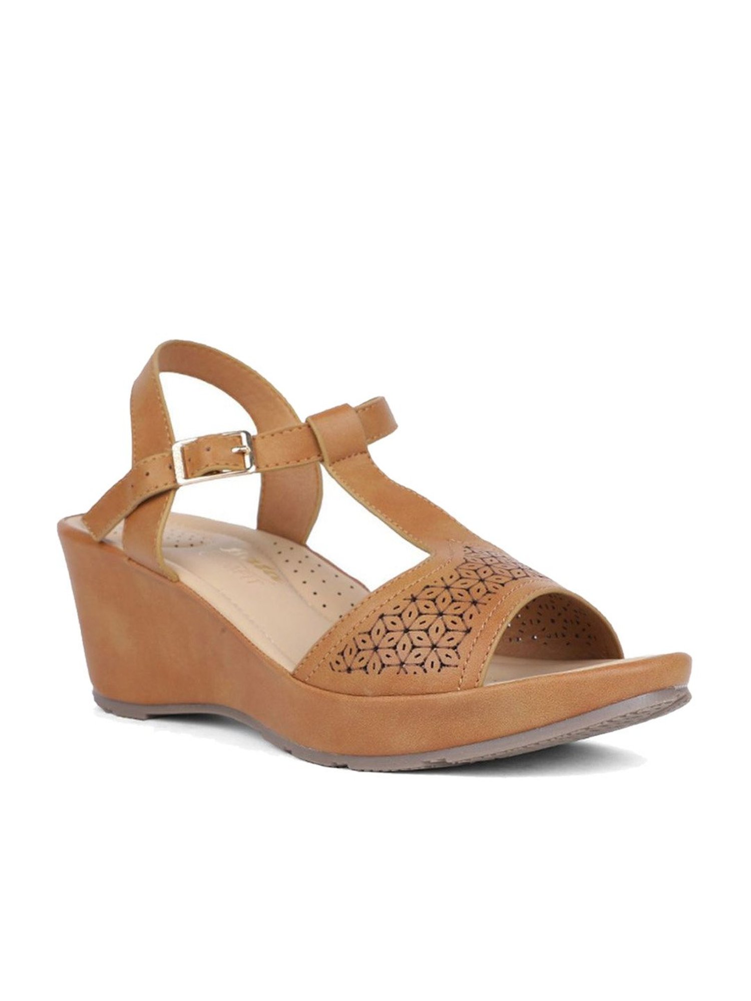 Buy Cognac Brown Heeled Sandals for Women by DFX Online | Ajio.com