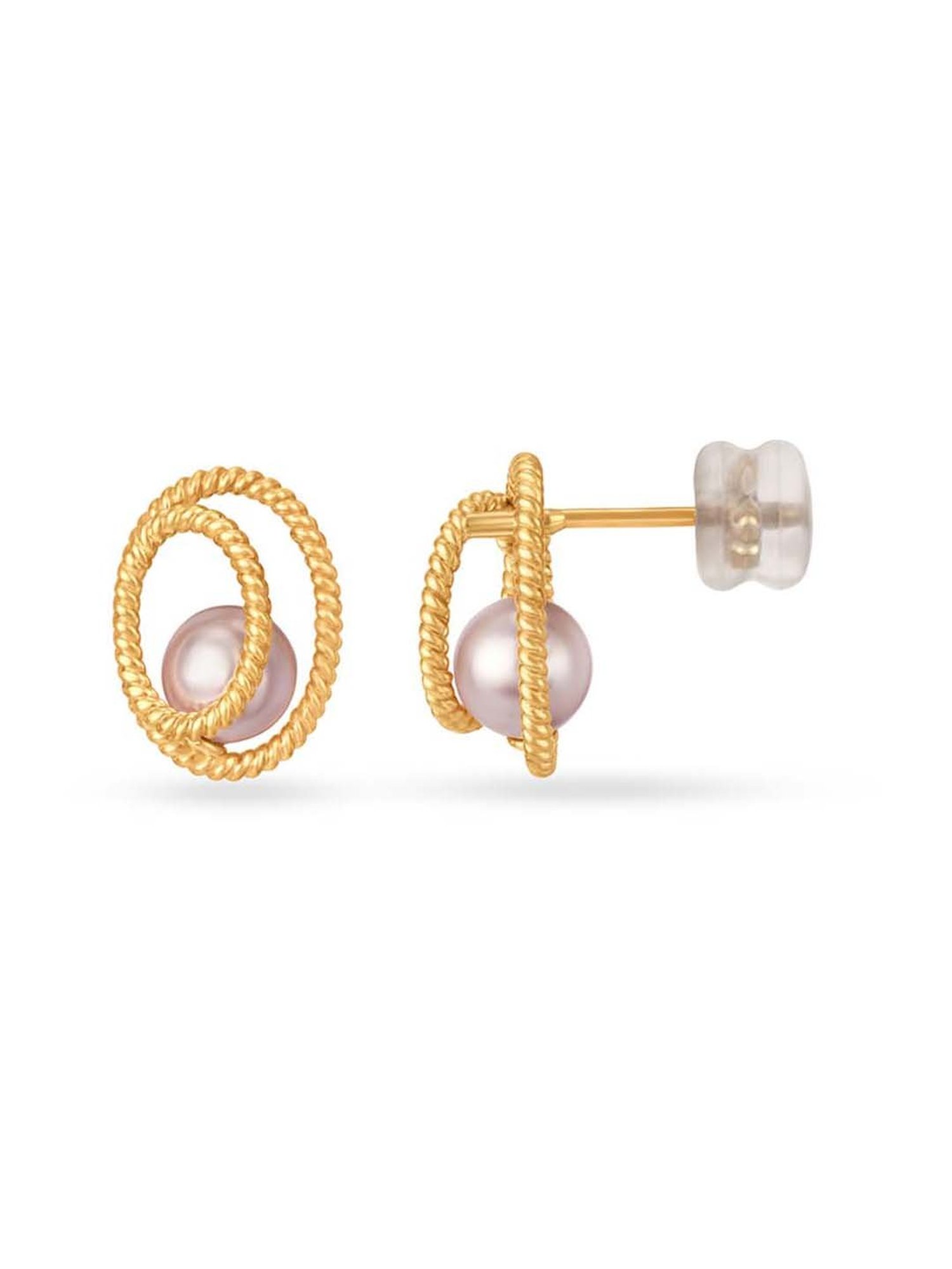 Charming 18 Karat White Gold And Pearl Earrings