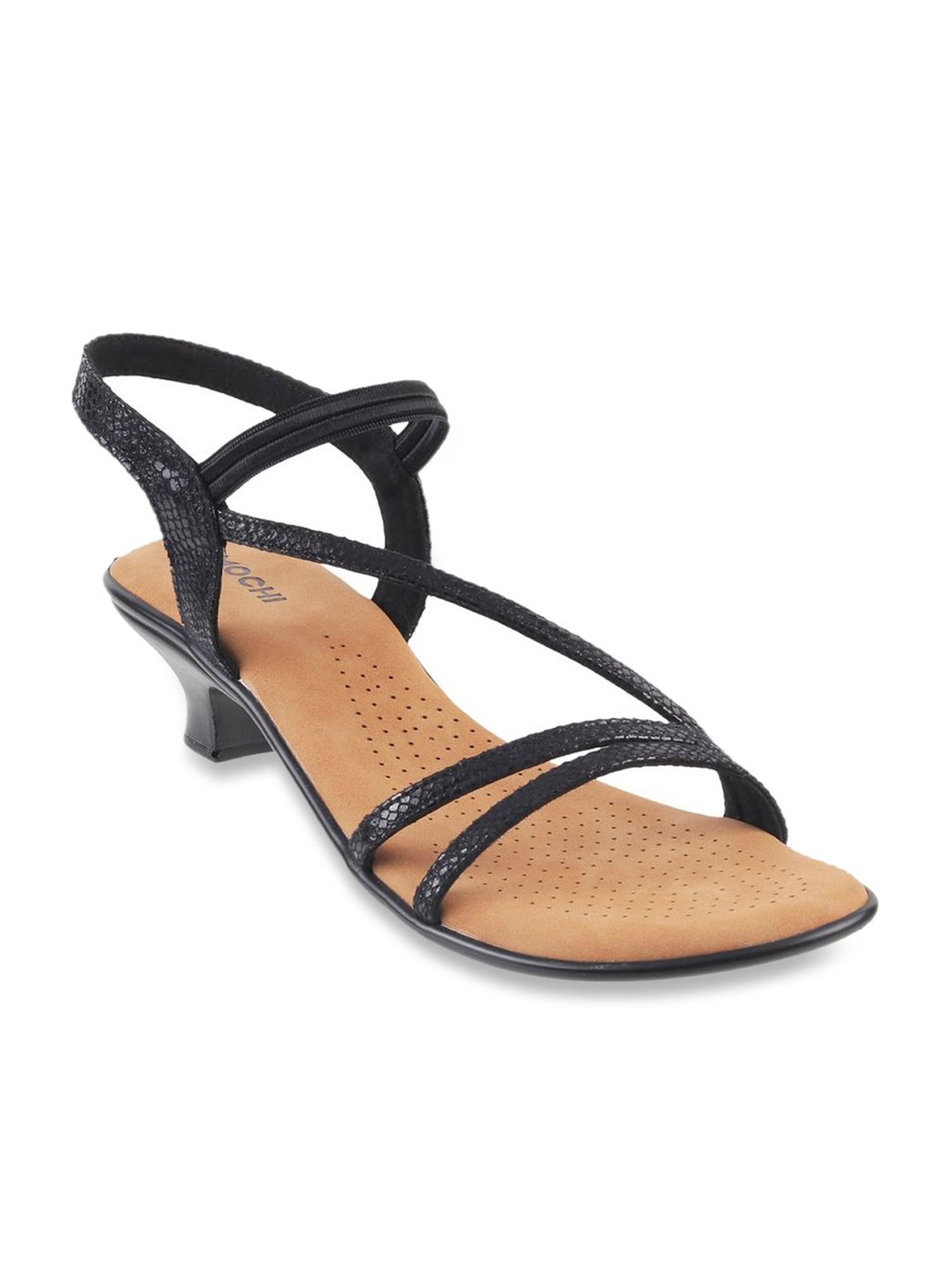 Buy Mochi Women's Black Ankle Strap Sandals for Women at Best