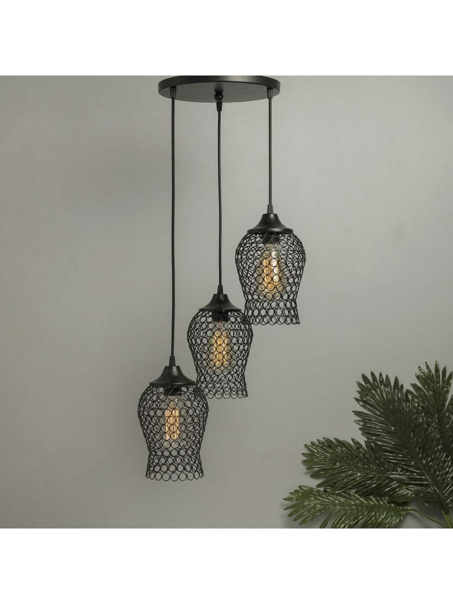 Buy Homesake Black Metal Chimney Pendant Light - Set of 1 at Best