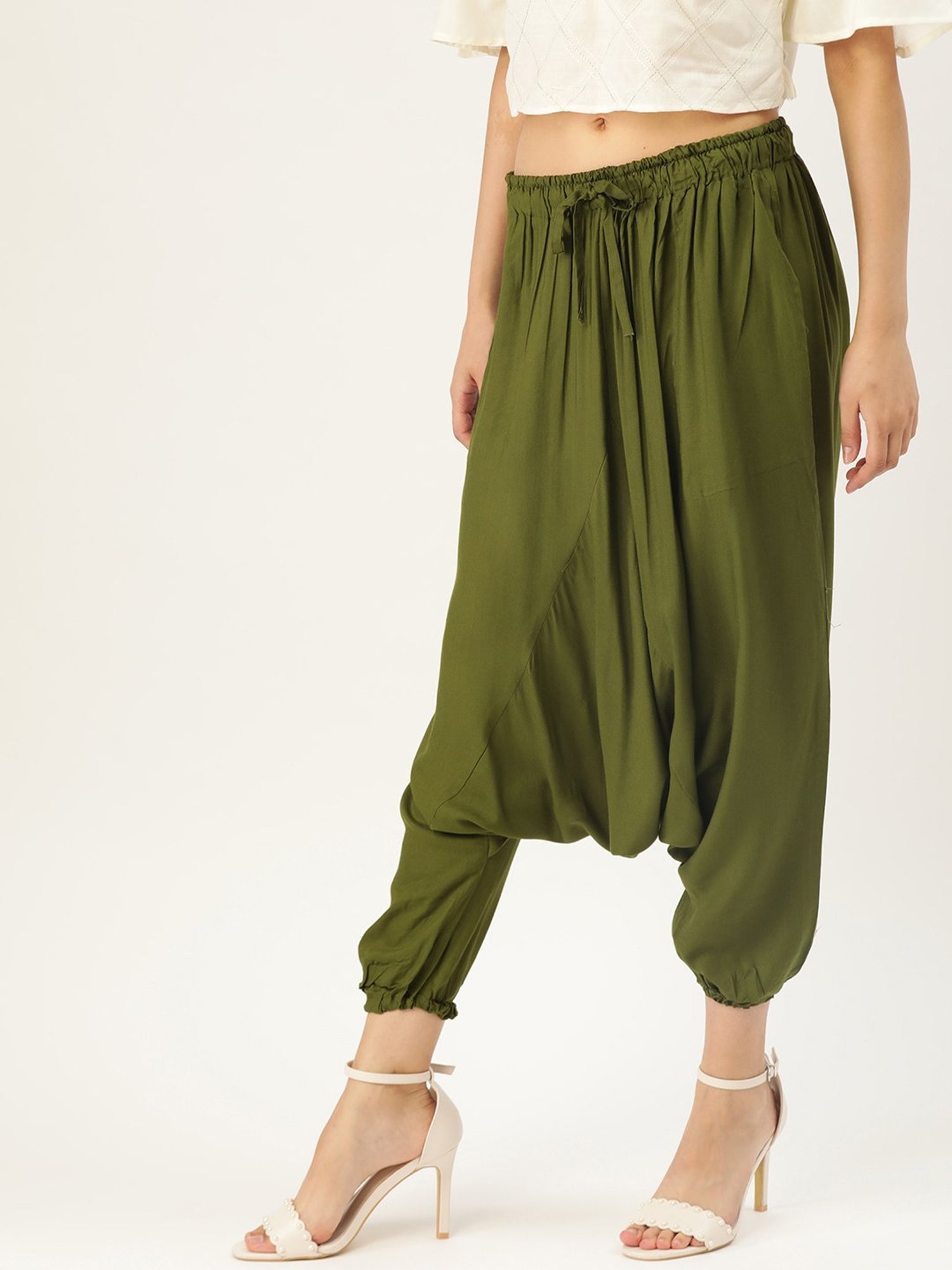 Buy Mint Green Printed Dhoti Pants Online - W for Woman