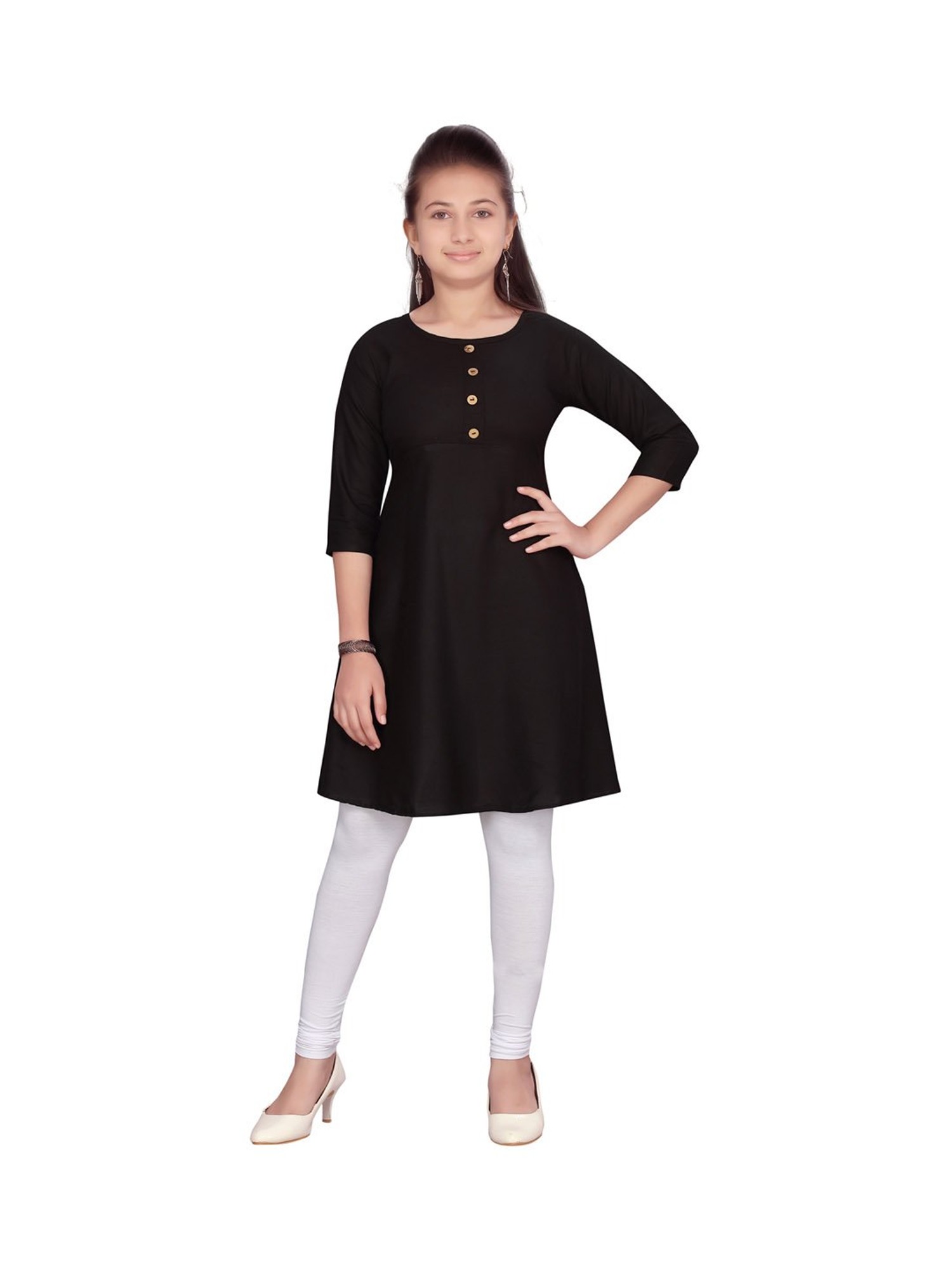 Buy Aarika Kids Black Solid Kurti for Girls Clothing Online  Tata CLiQ