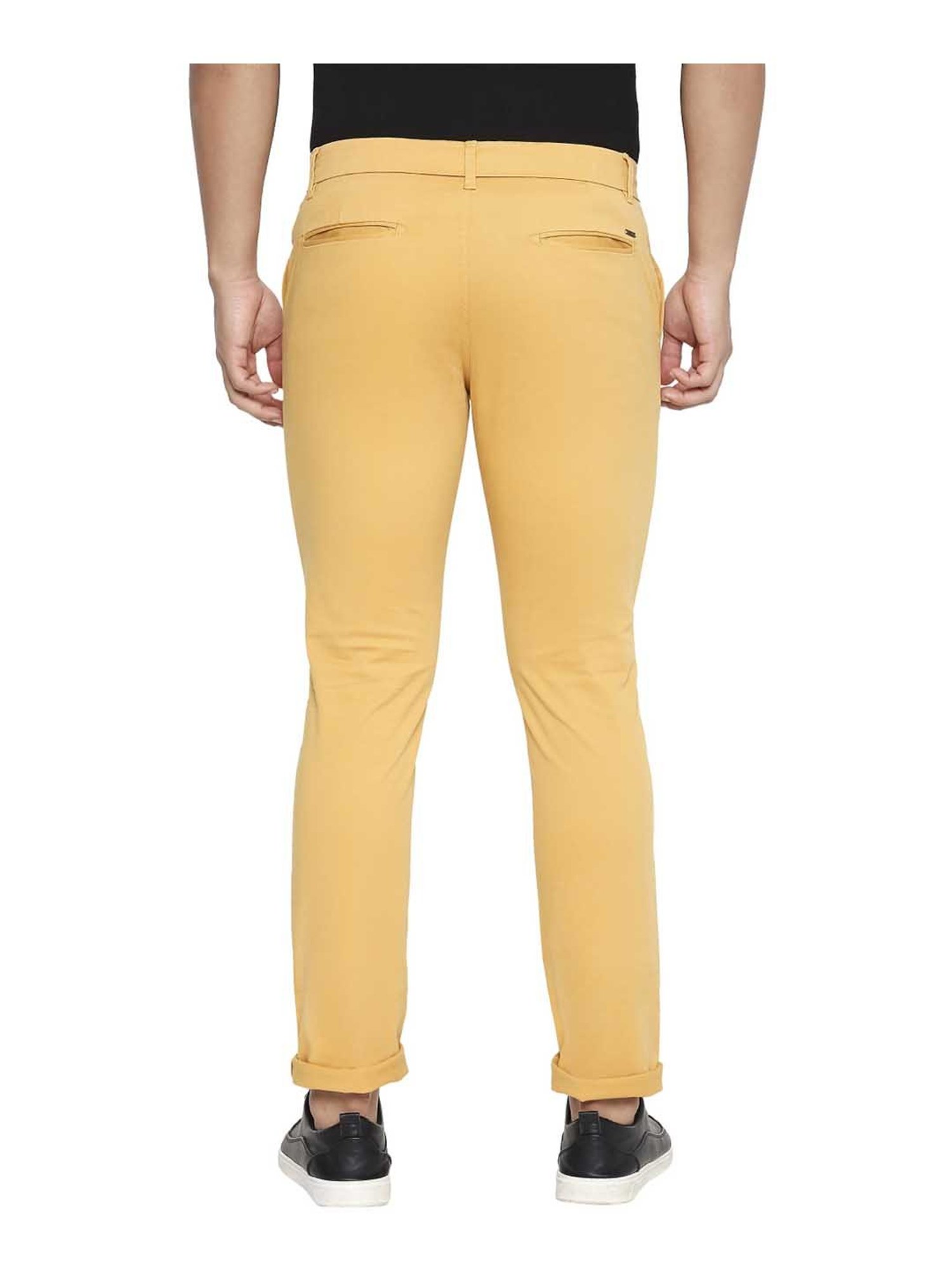 BASICS Casual Trousers  Buy BASICS Casual Self Beige Cotton Stretch  Tapered Trouser Online  Nykaa Fashion