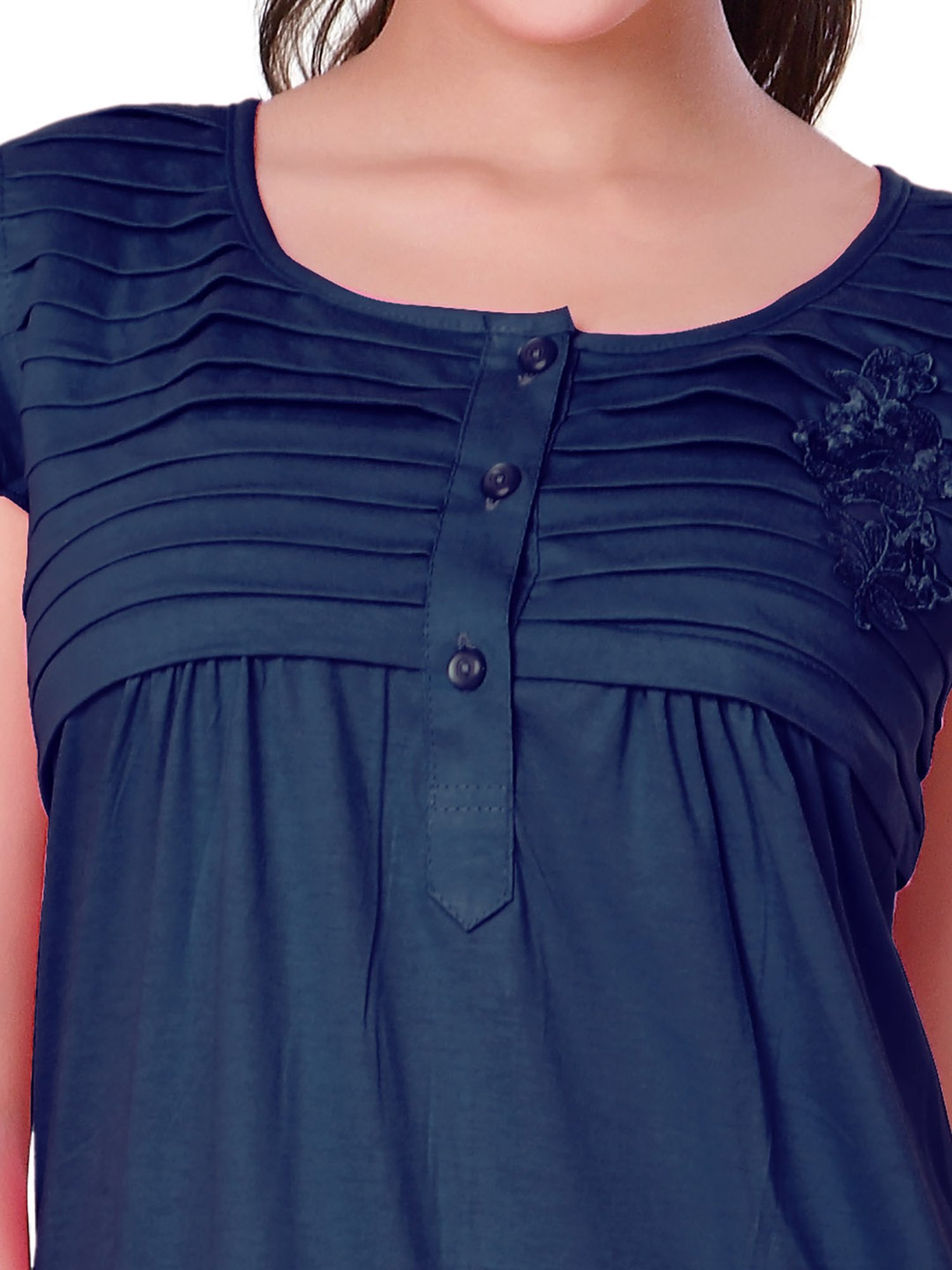Buy honeydew Navy Cotton Nighty for Women Online @ Tata CLiQ