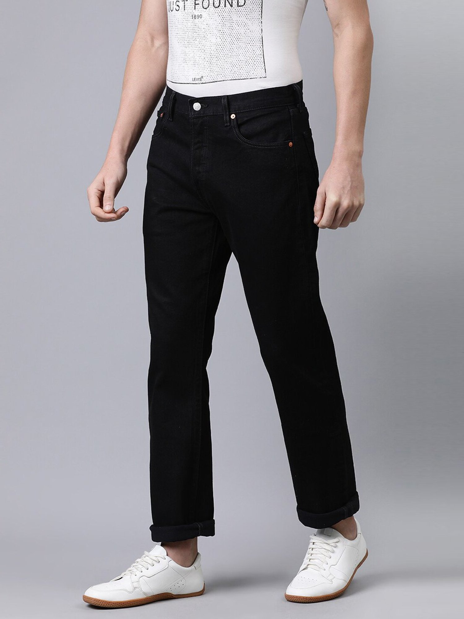 levis straight jeans black