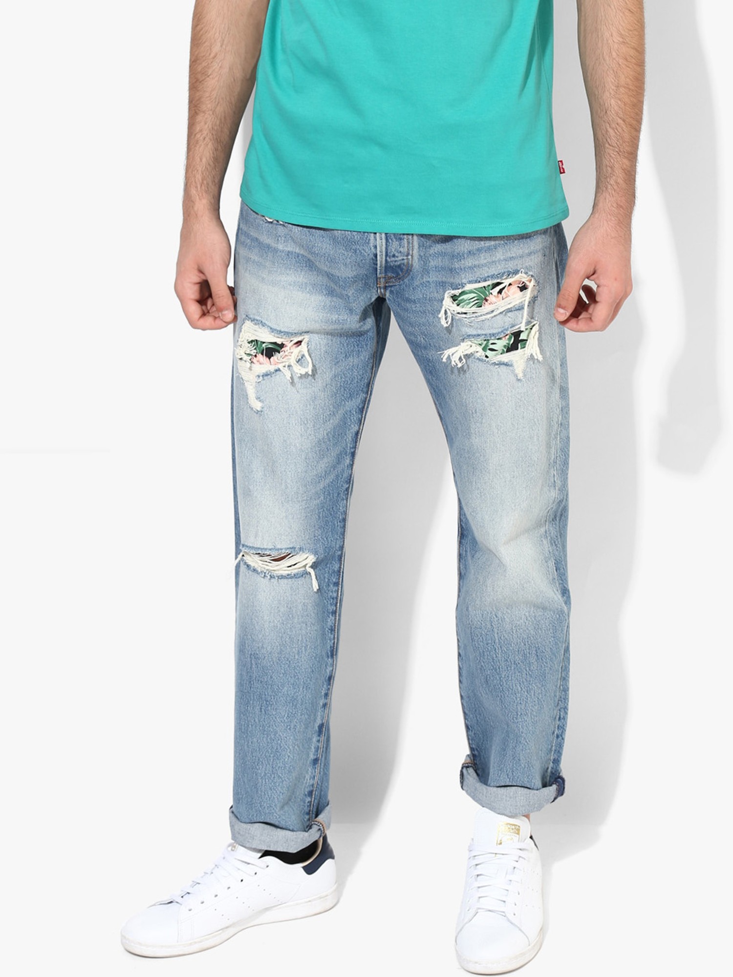 Levis 501 Skinny Old Hangouts  Light Blue Distressed Jeans  Lulus