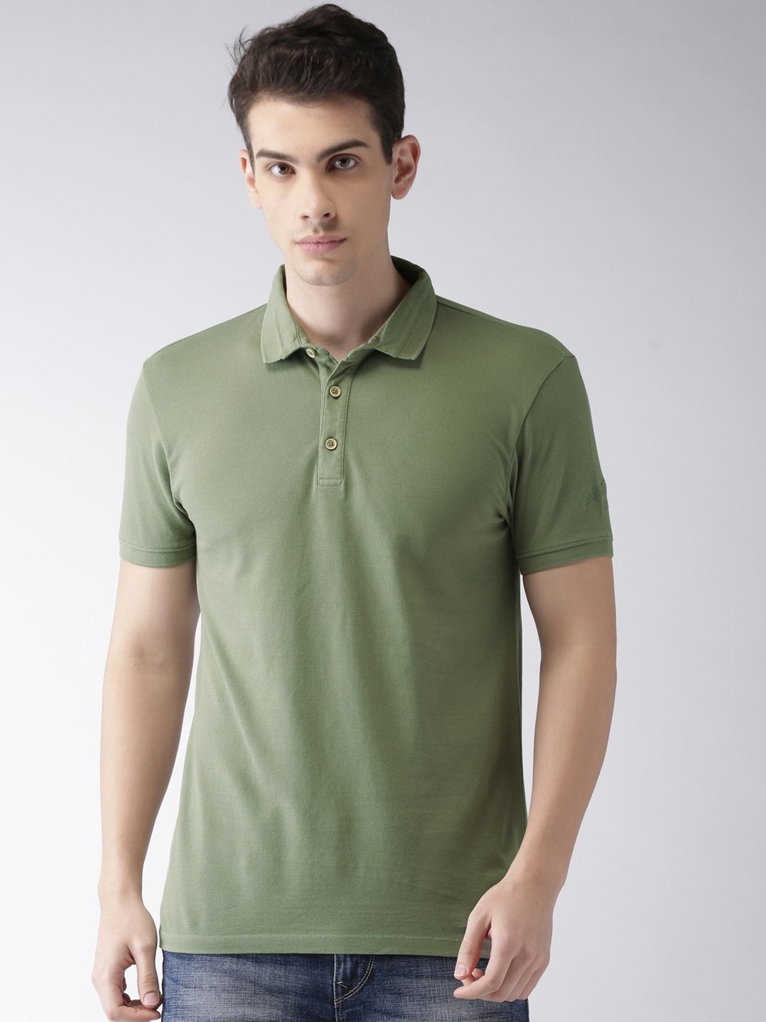 Buy Levi'S Olive Green Cotton Polo T-Shirt for Mens Online @ Tata CLiQ