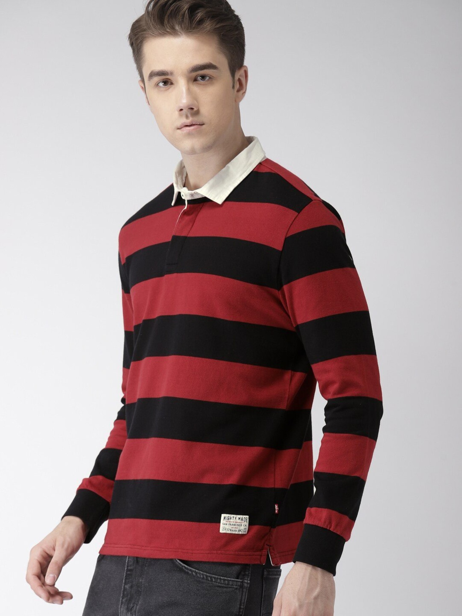 Buy Levi'S Red & Black Cotton Polo T-Shirt for Mens Online @ Tata CLiQ