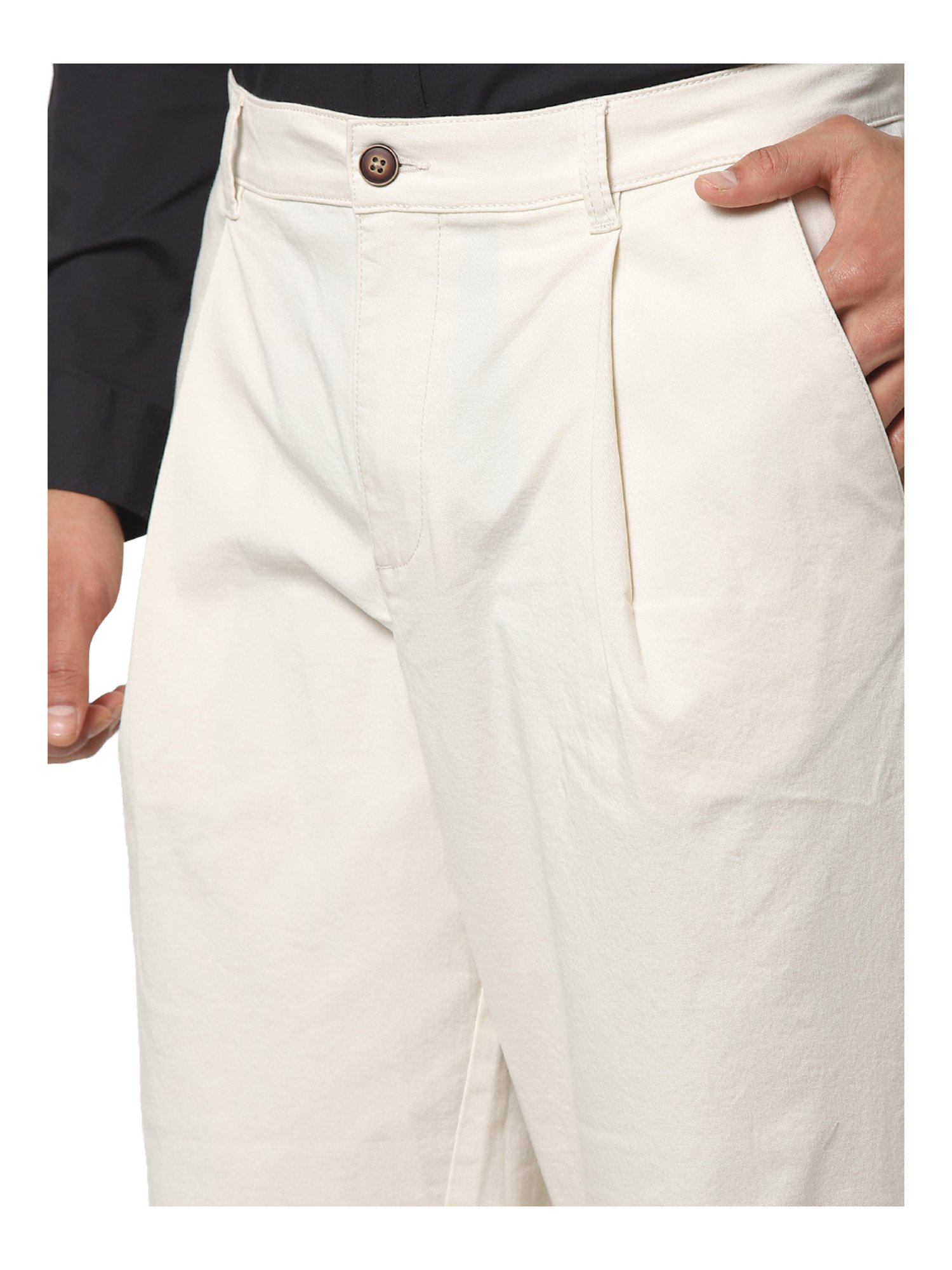 Buy Arrow Sports Beige Pleated Cotton Stretch Casual Trousers  NNNOWcom