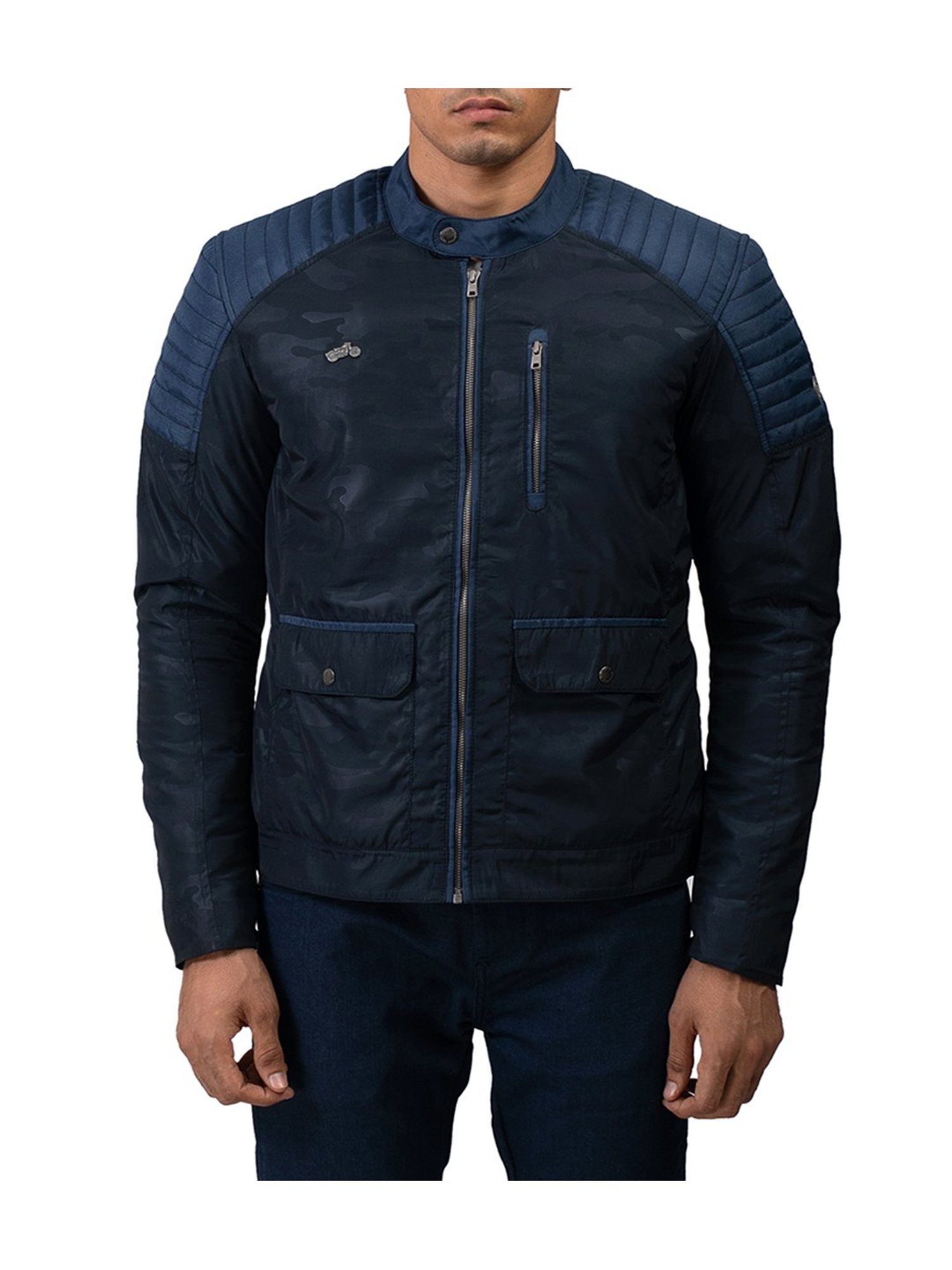 Buy Leather Retail Black Band Collar Regular Fit Jacket for Men Online @ Tata  CLiQ