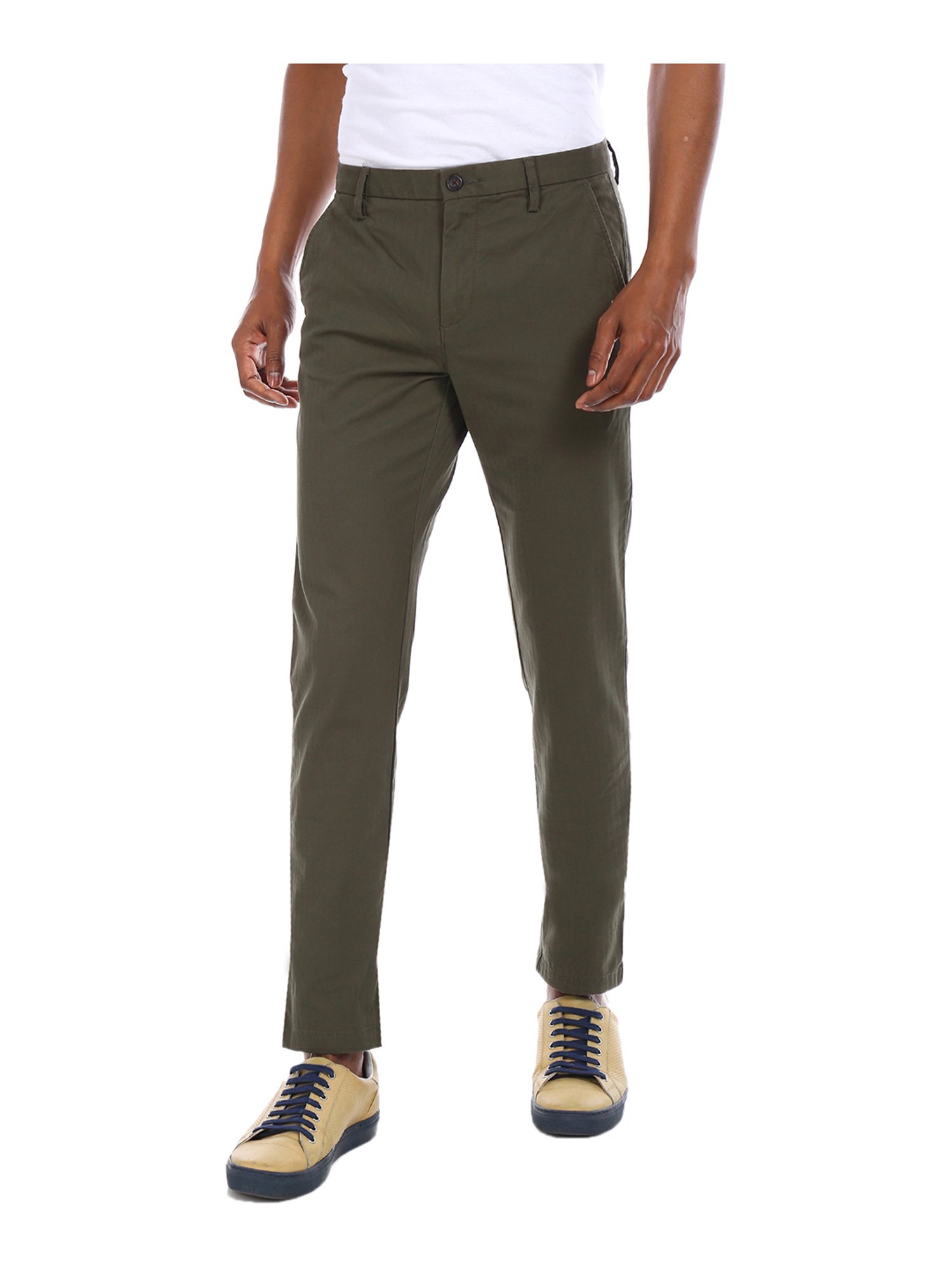 Buy Arrow Self Design Tailored Fit Smart Flex Dobby Formal Trouser Beige at  Amazonin