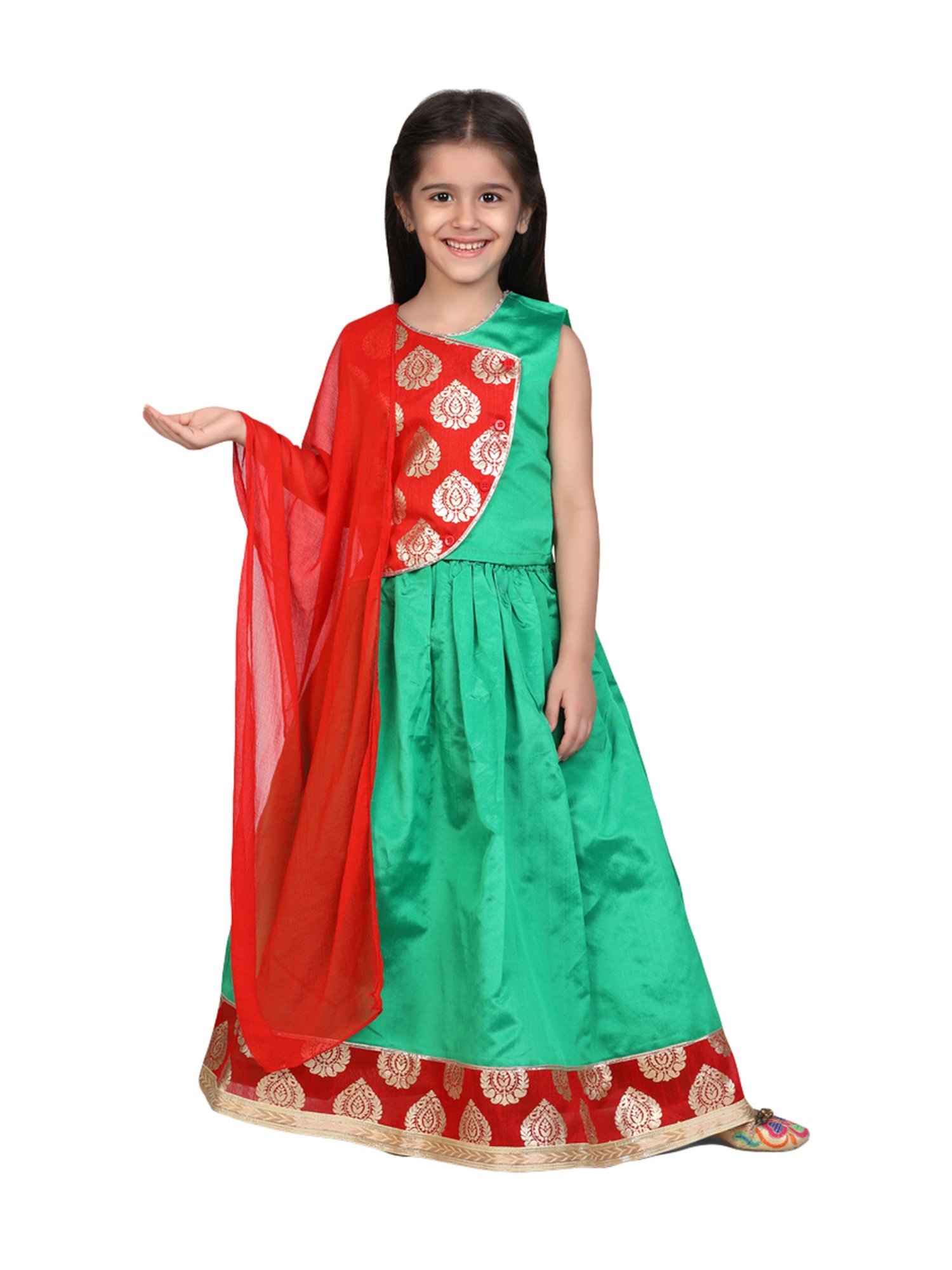Buy Wedding Wear Green Sequins Work Pure Georgette Kids Lehenga Choli  Online From Surat Wholesale Shop.