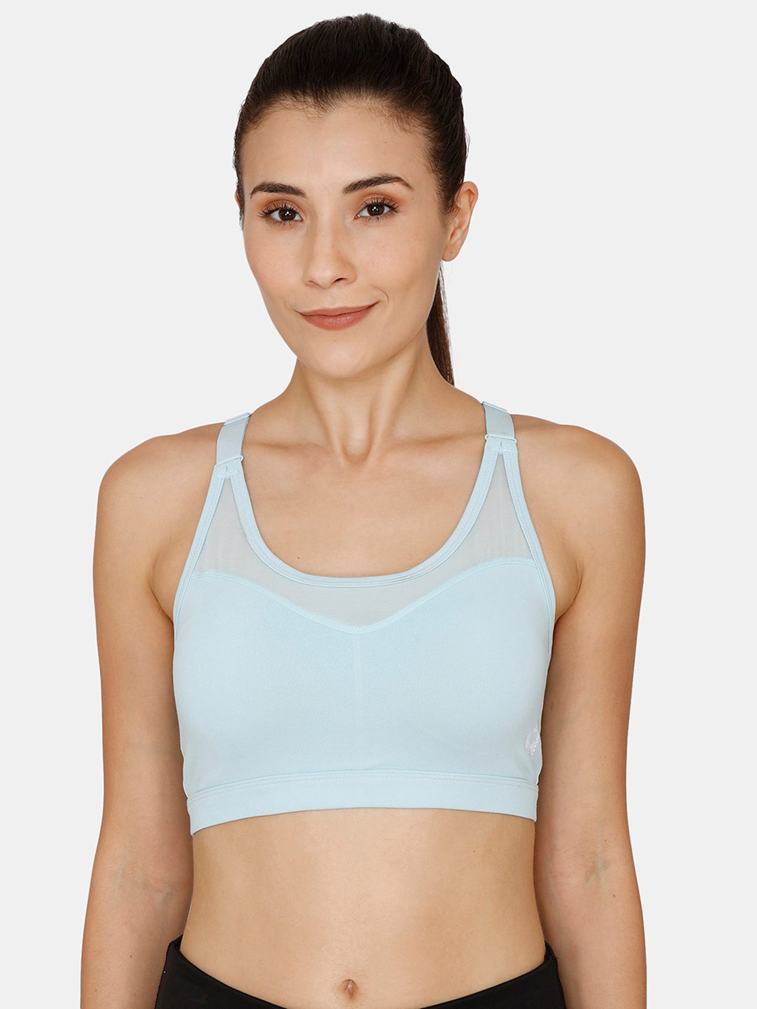 Buy Zelocity by Zivame Light Blue Non Wired Padded Sports Bra for Women  Online @ Tata CLiQ