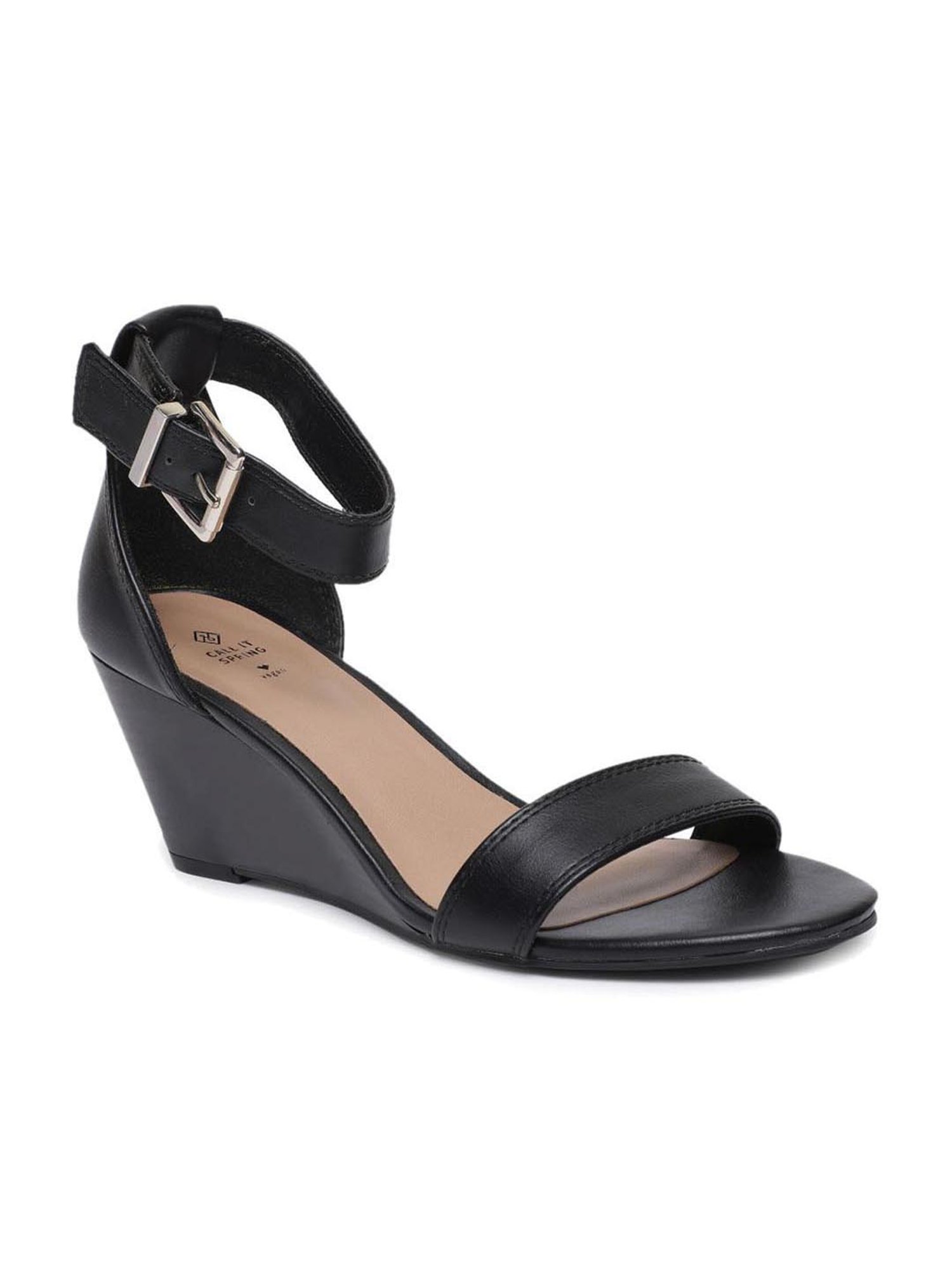 black ankle strap wedges