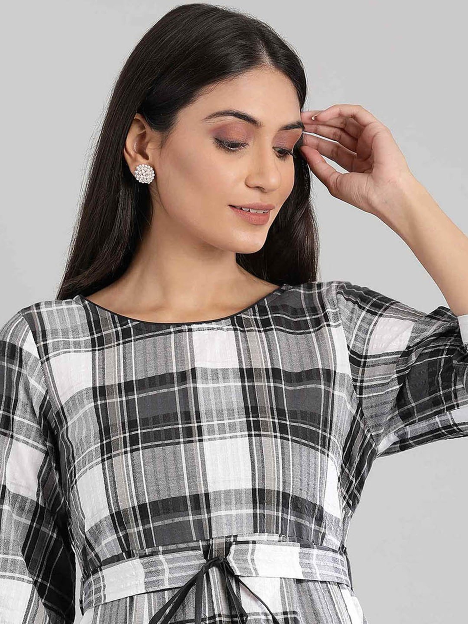 Fancy M TO 2XL COTTON CHECKS KURTI WITH EMBROIDERY, Wash Care: Handwash at  Rs 595/piece in Mumbai