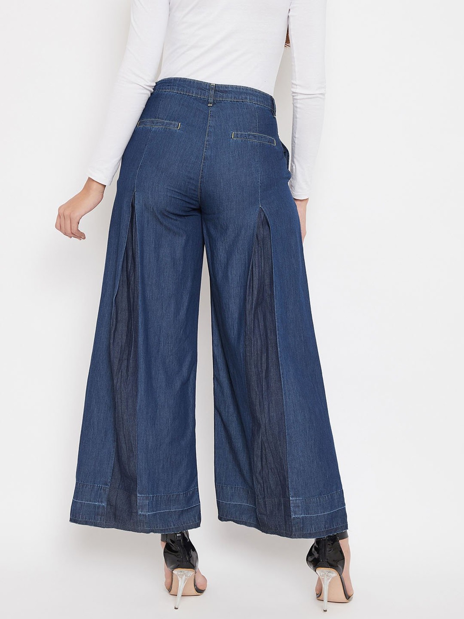 FRAME Le Palazzo Wide-Leg Exposed Button Jeans | Neiman Marcus
