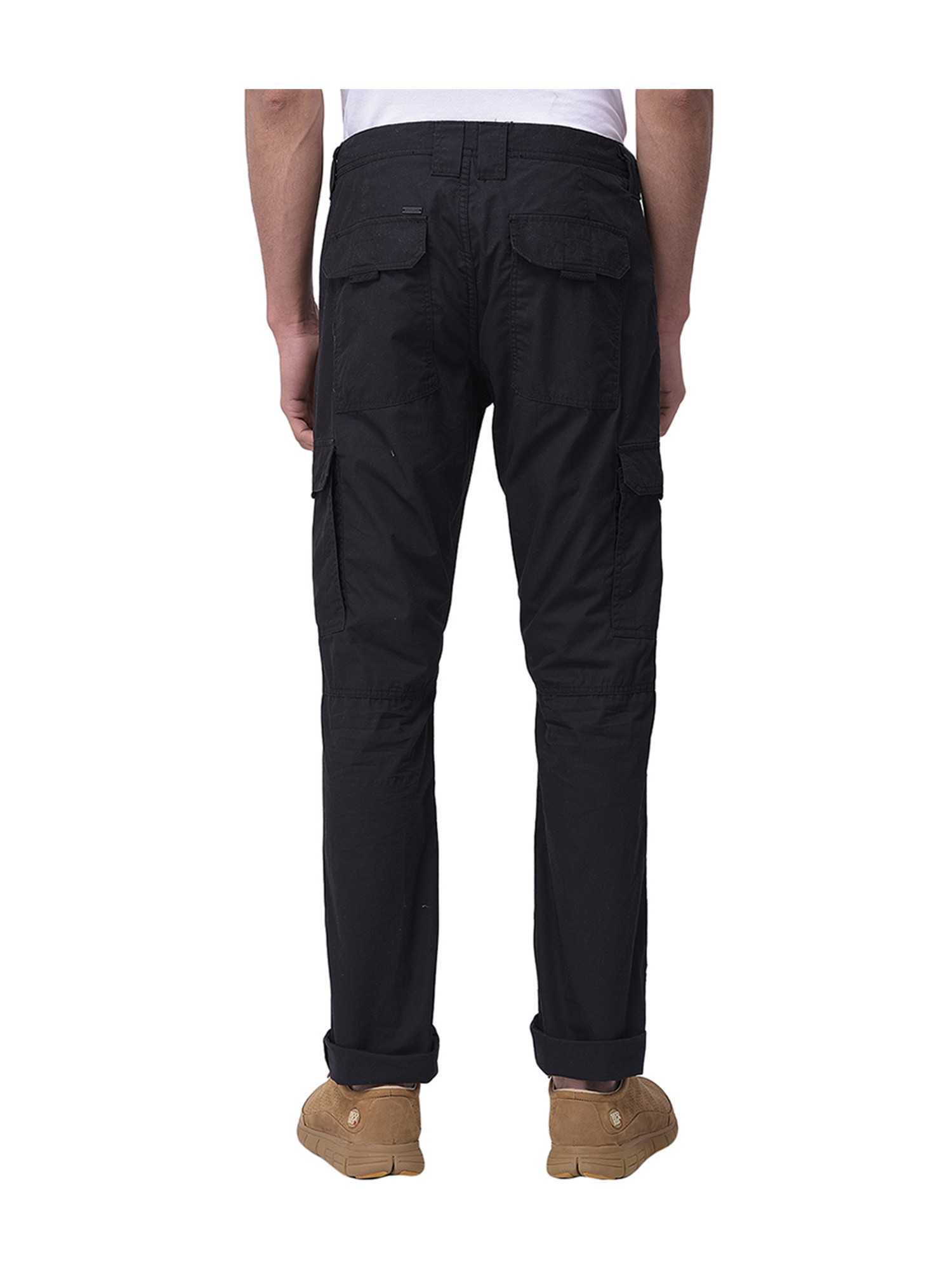 Buy Woodland Black High Rise Solid Cargo Pants for Men Online  Tata CLiQ