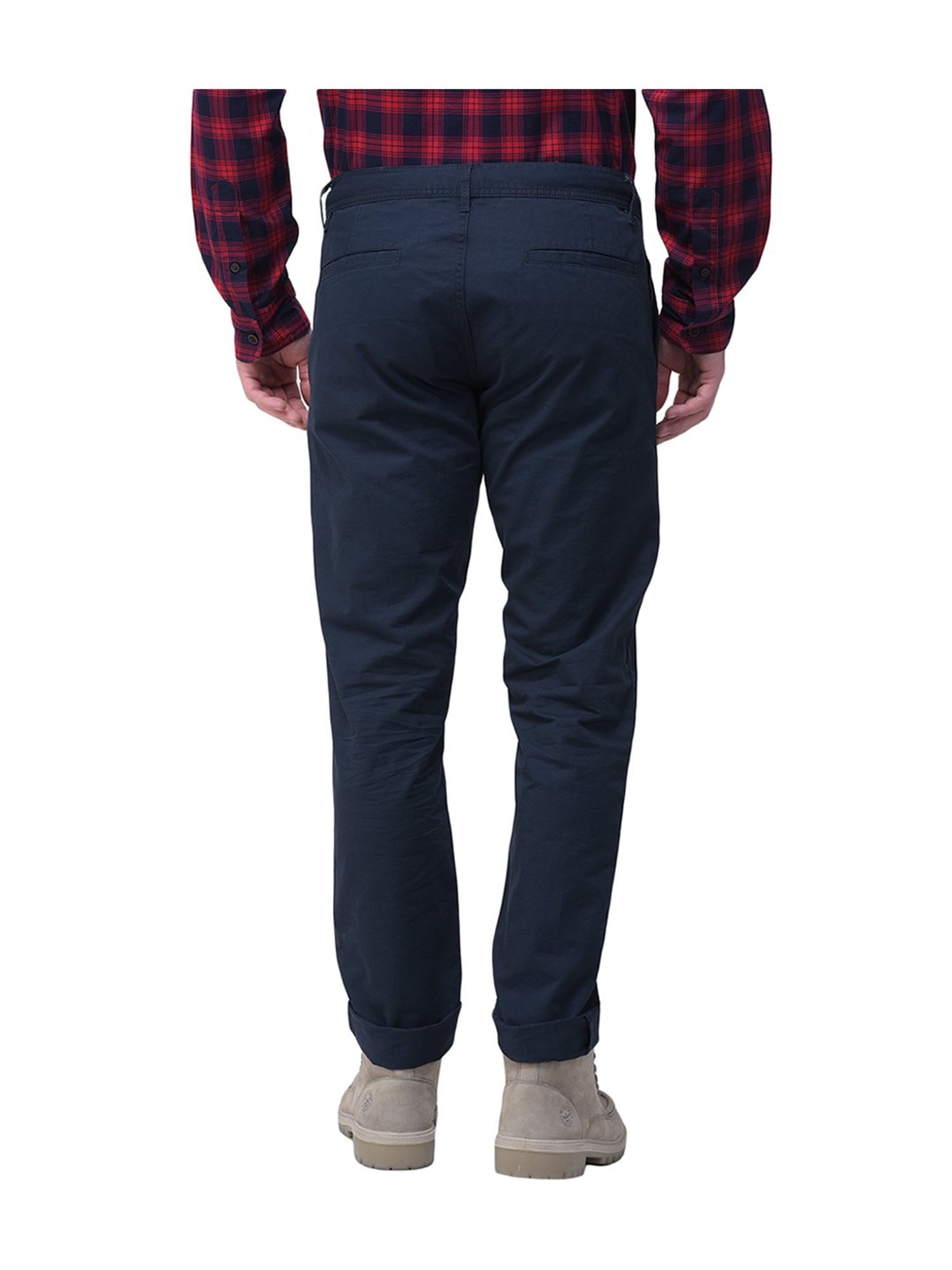 Buy Woodland Navy Regular Fit Cotton Trousers for Men Online  Tata CLiQ