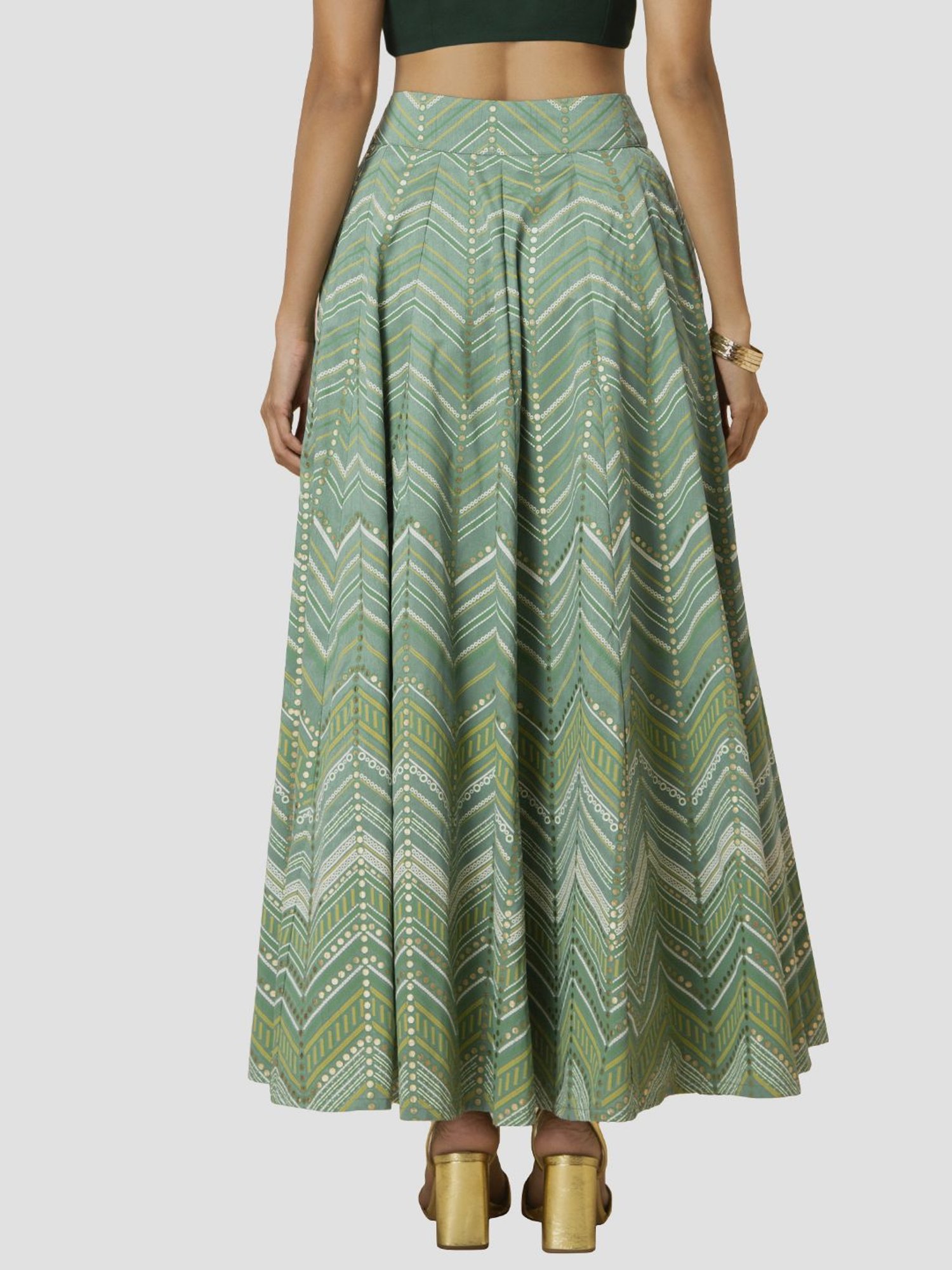 Buy Indya Green Printed Skirt for Women Online @ Tata CLiQ