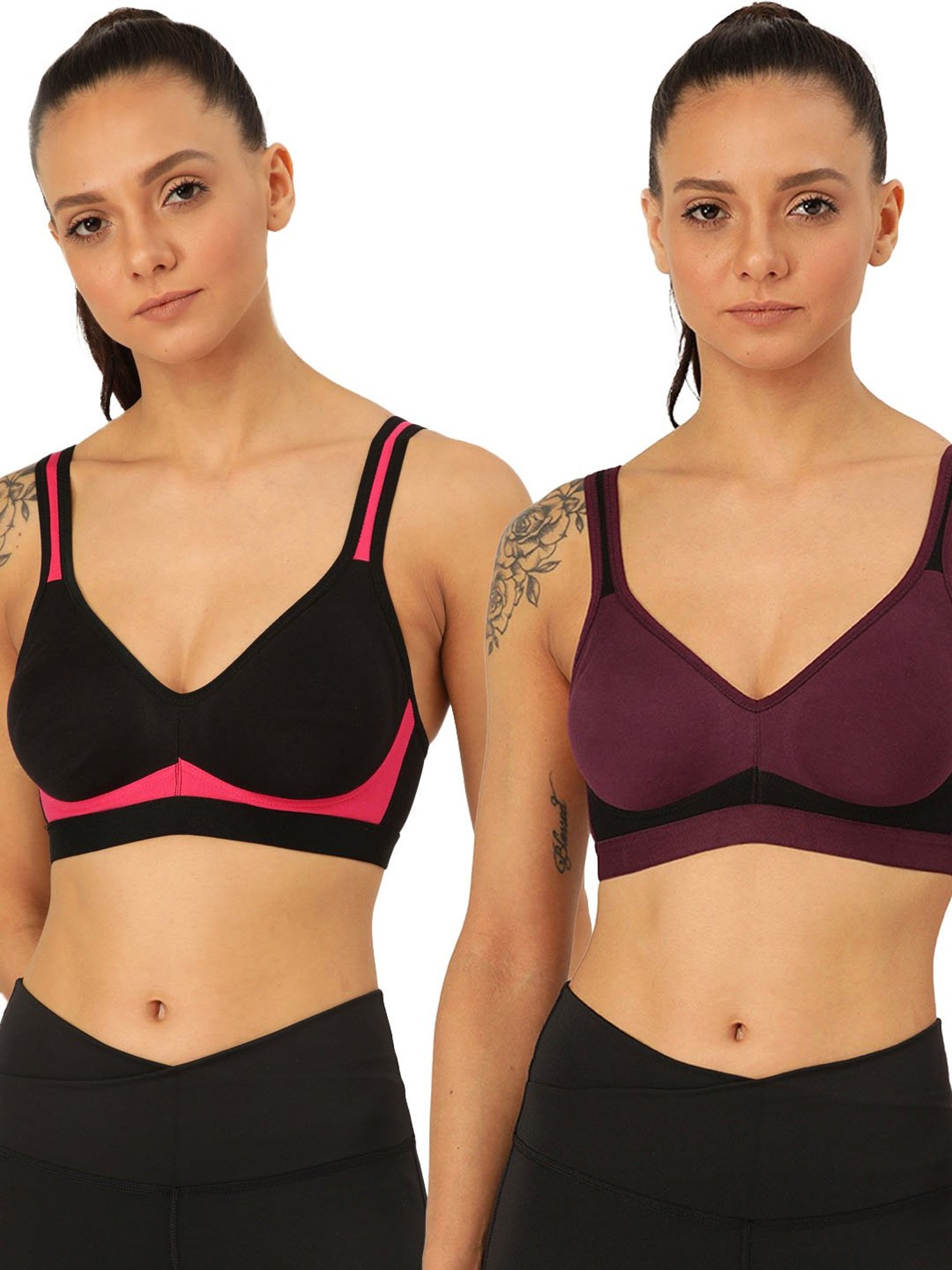 Buy Lady Lyka Multicolor Non Wired Padded Sports Bra (Pack of 2) for Women  Online @ Tata CLiQ