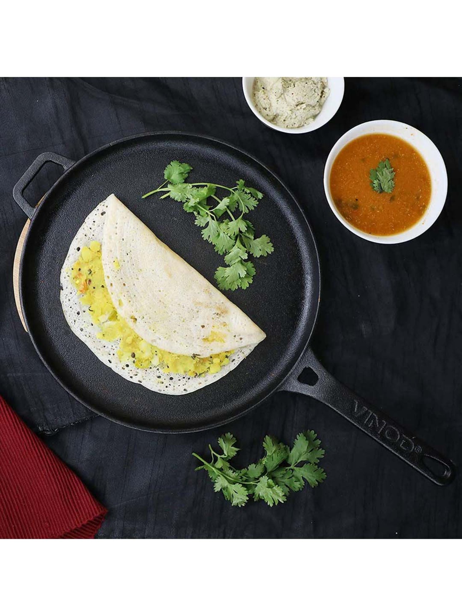 Vinod Non-Stick 280mm Induction Dosa Tawa/Griddle, 10