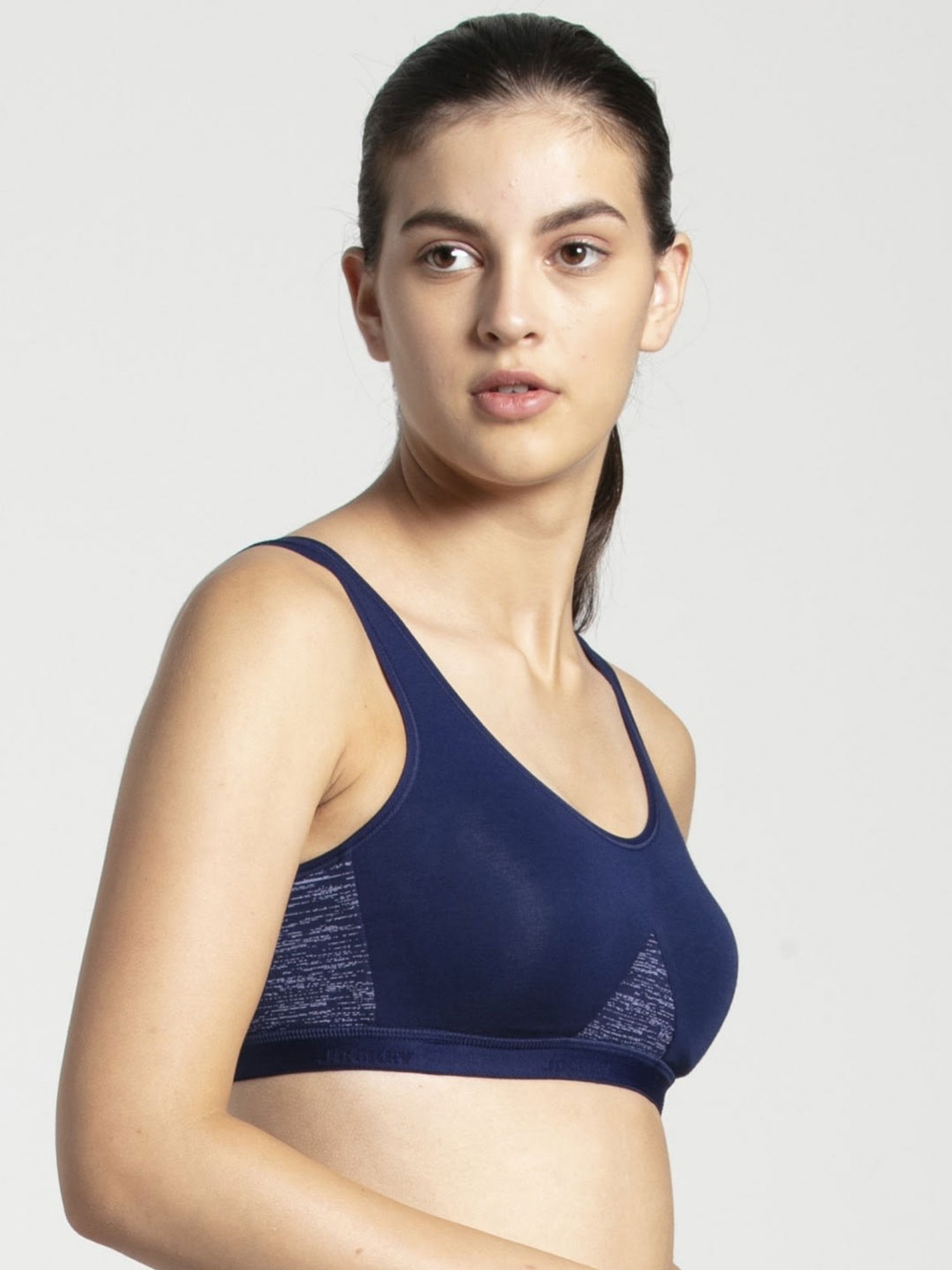Buy Jockey Imperial Blue Non Wired Non Padded Sports Bra - 1376