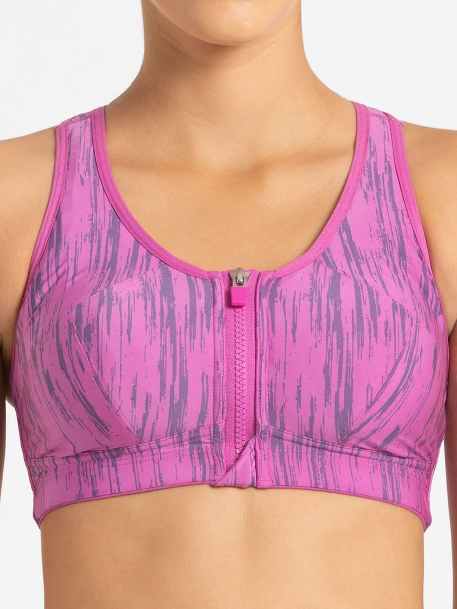 Buy Women's Wirefree Padded Microfiber Elastane Stretch Printed Full  Coverage Sports Bra with Optional Racer Back Styling and Stay Dry Treatment  - Lavender Scent Assorted MI01