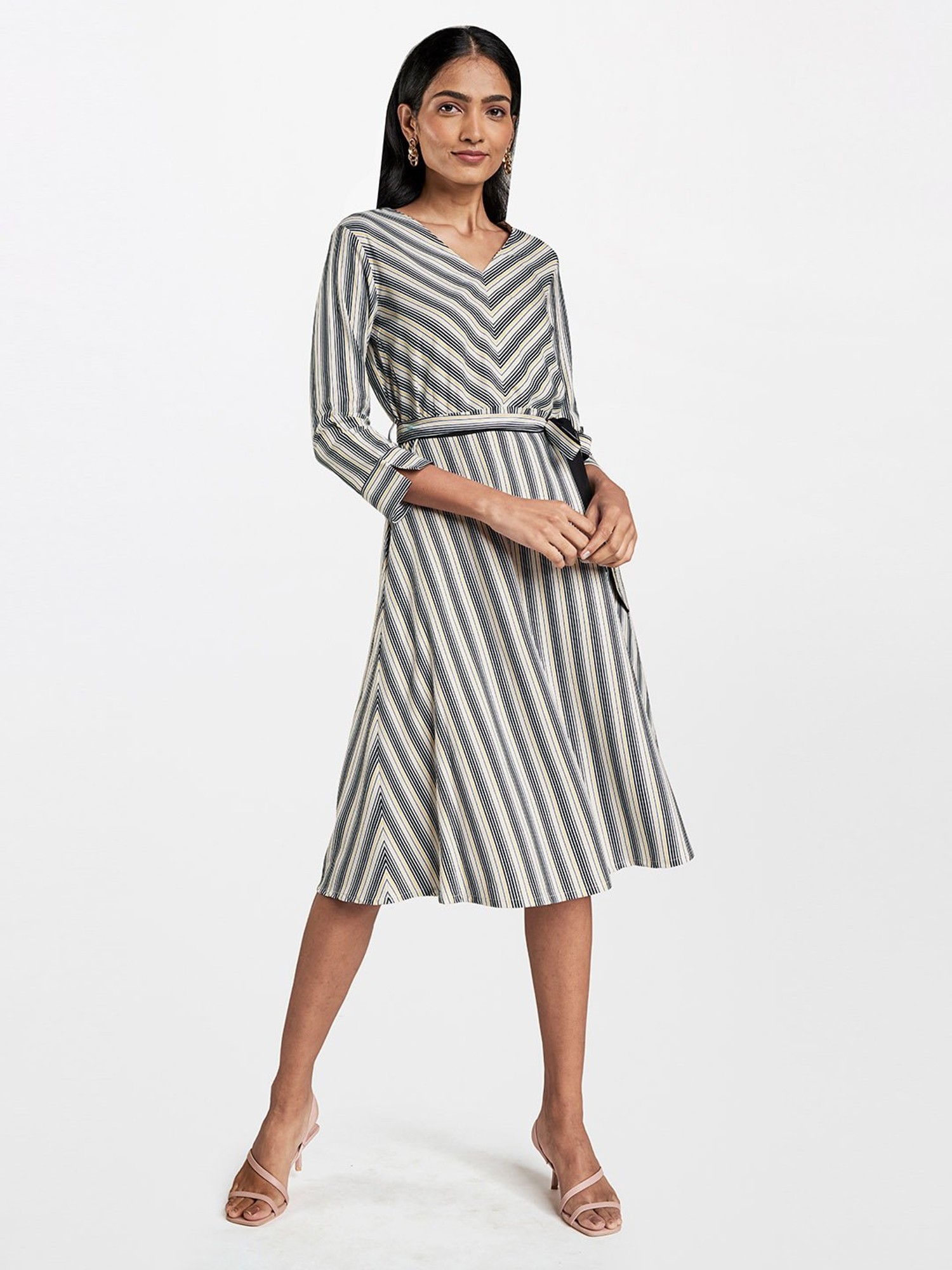 Buy Style Quotient Black  White Striped Dress for Women Online  Tata CLiQ