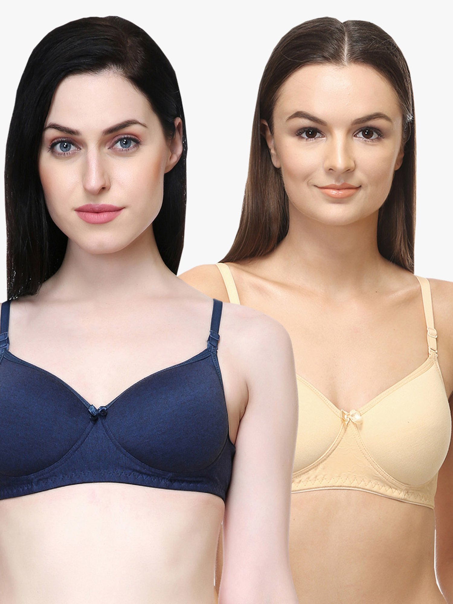 Buy Lady Lyka Multicolor Non Wired Padded T-Shirt Bra (Pack of 2