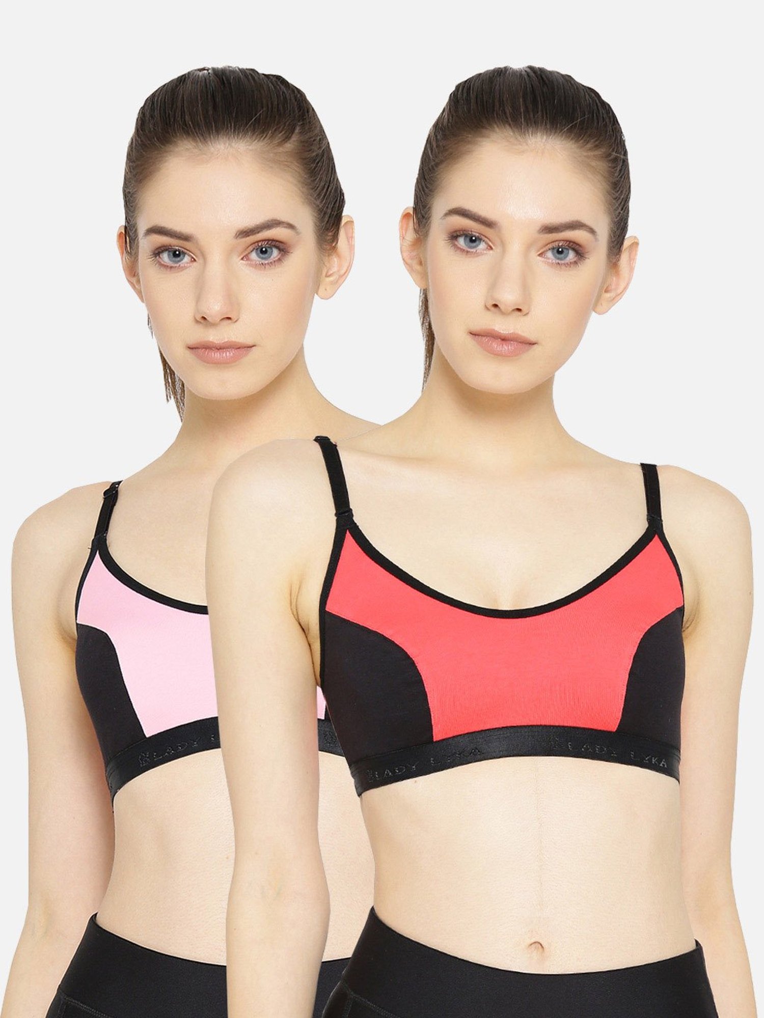 Buy Lady Lyka Multicolor Non Wired Padded Sports Bra (Pack Of 2) for Women  Online @ Tata CLiQ