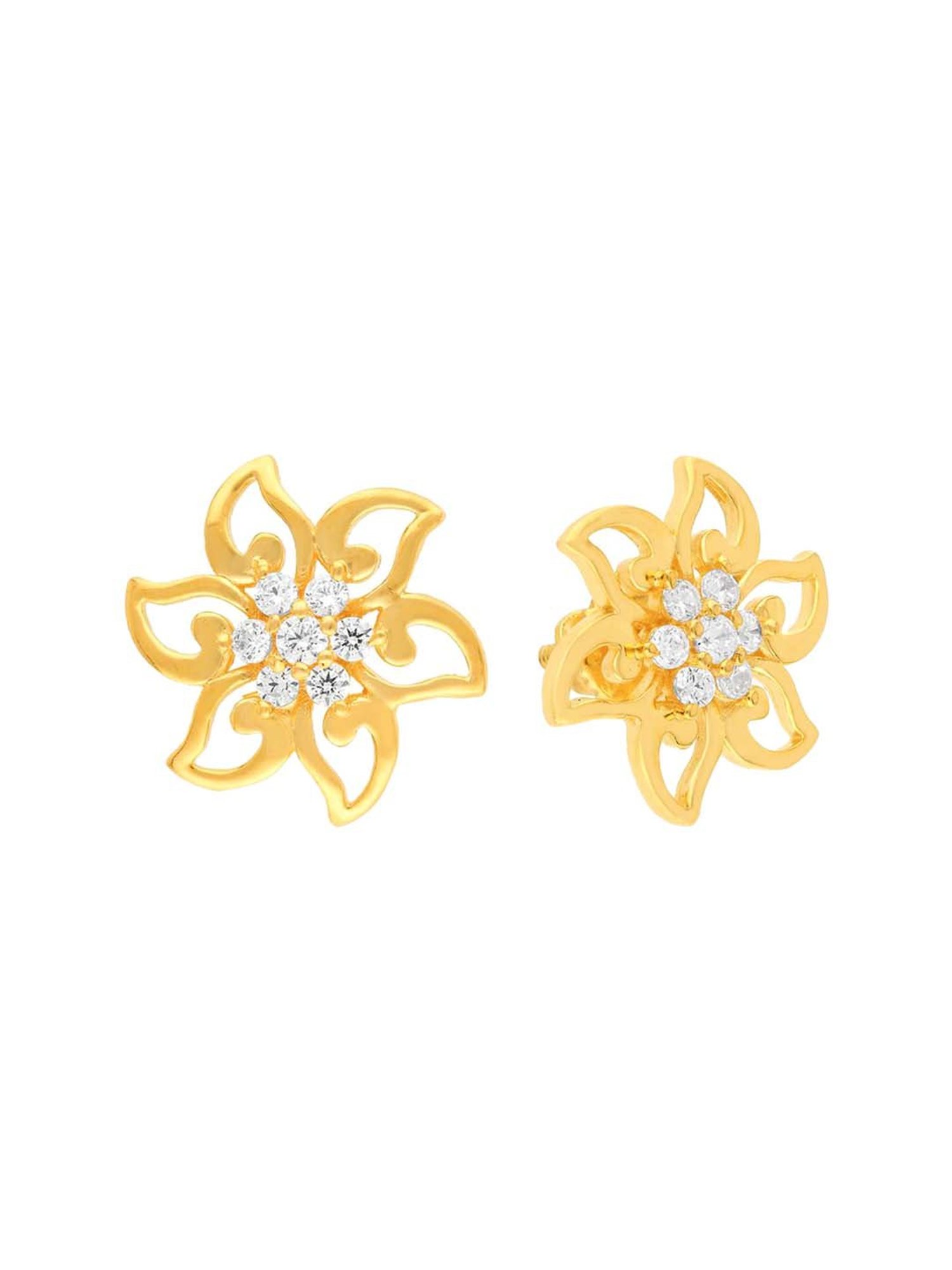 Malabar Gold & Diamonds 22k (916) Yellow Gold Stud Earrings : Amazon.in:  Fashion