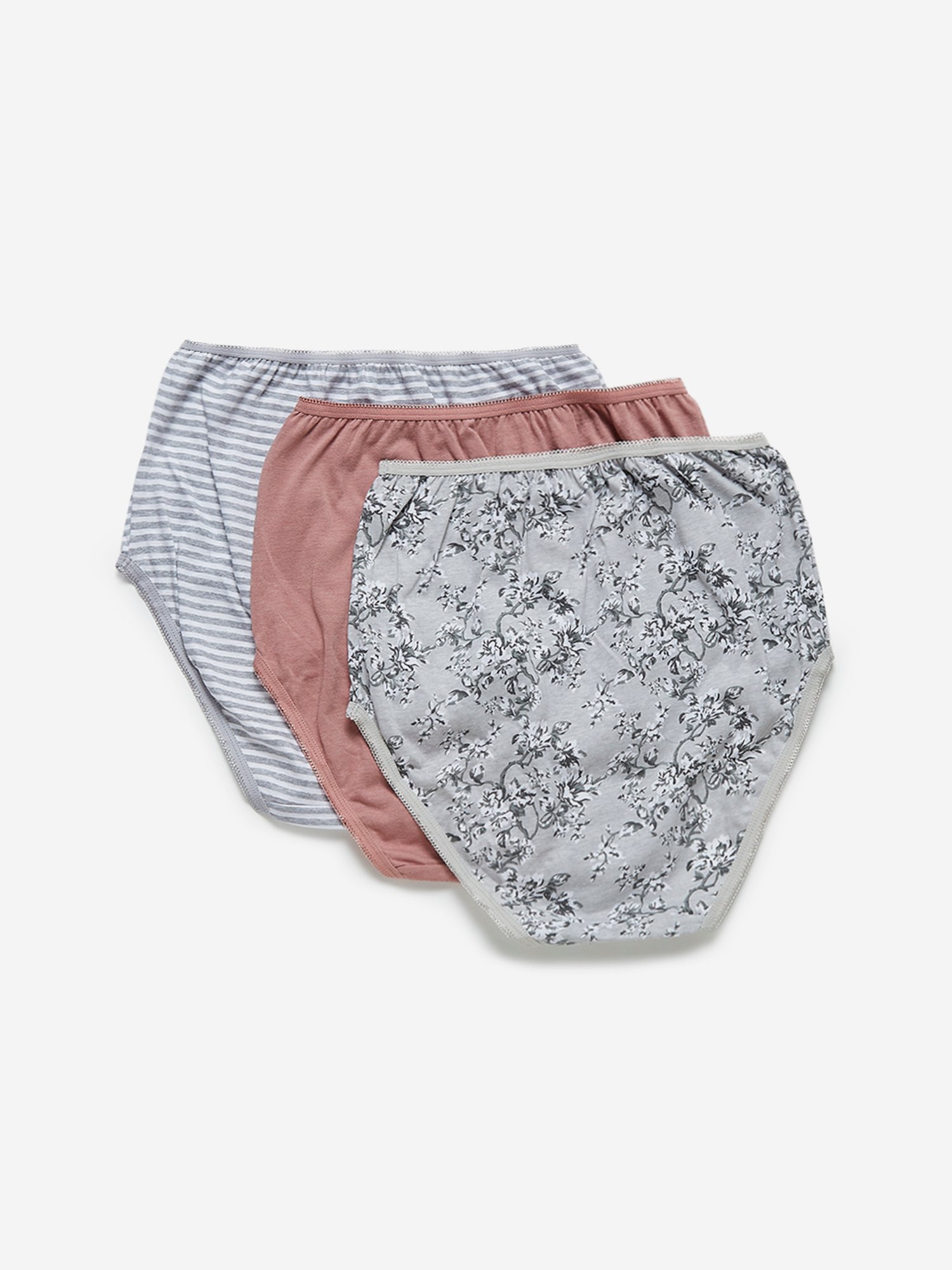 United Colors of Benetton Pink & Blue Striped Brief Panties - Pack
